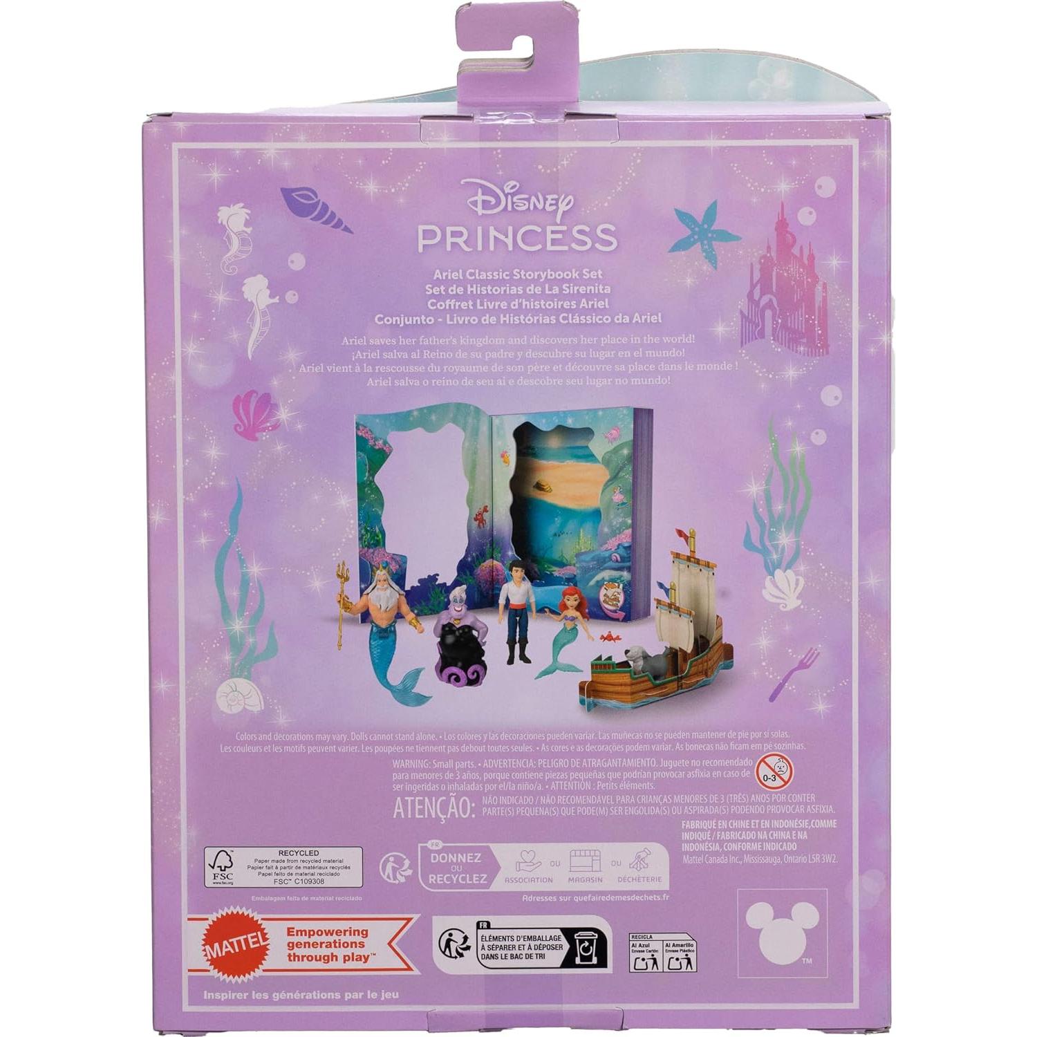 Set de Muñeca Sirena Ariel Disney Mattel con 6 Personajes