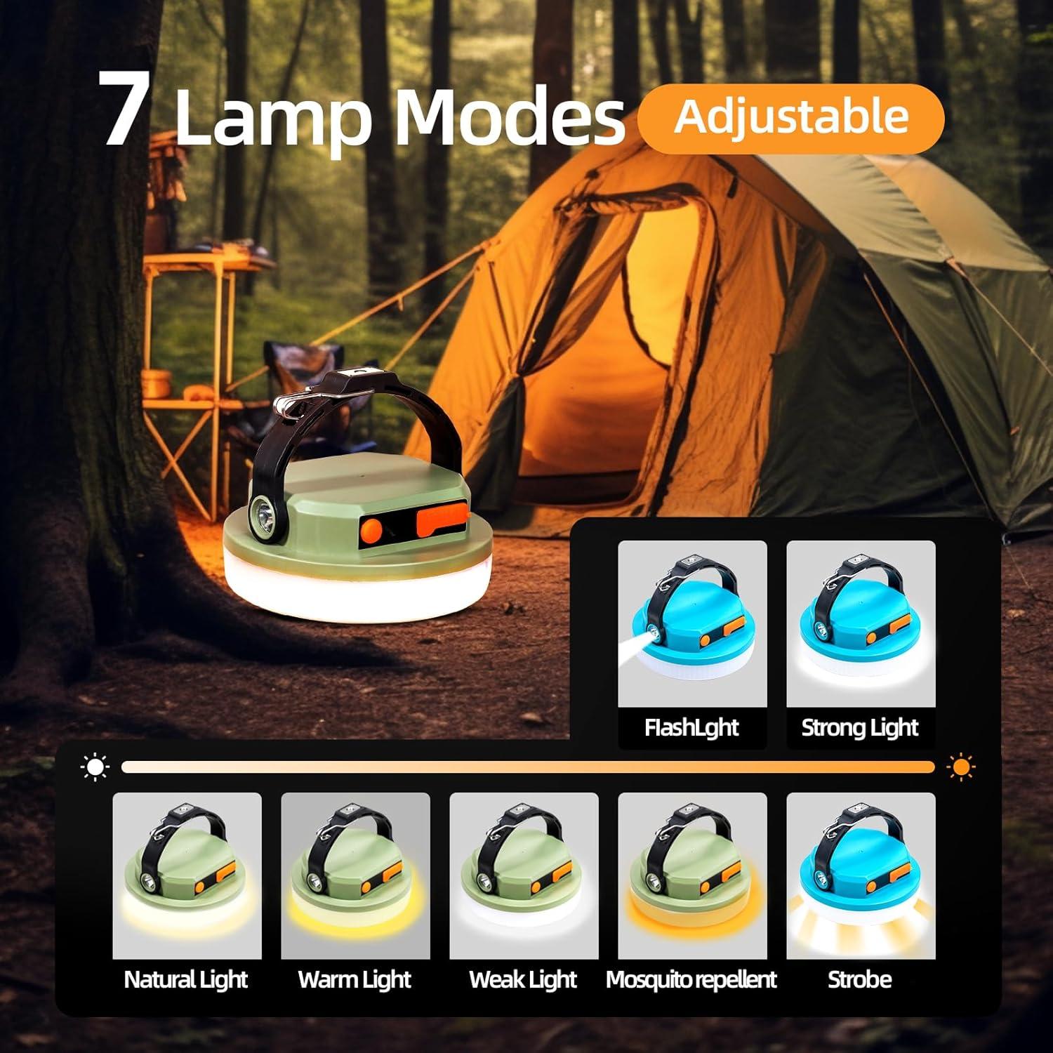 Linterna de Camping LED Recargable 1000lm Valkindo Verde