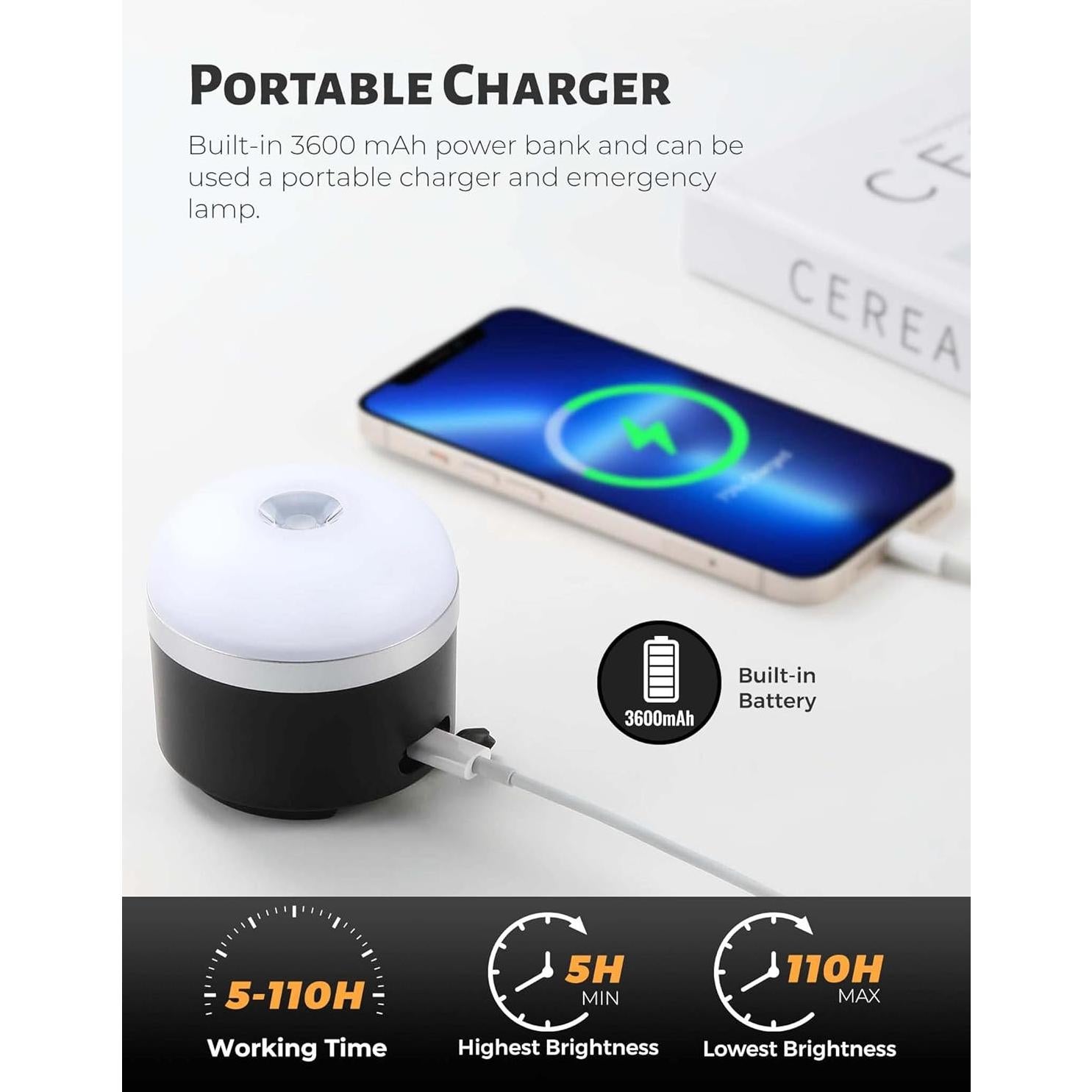 Linterna de Camping Recargable Wildley 600LM IP65 Verde