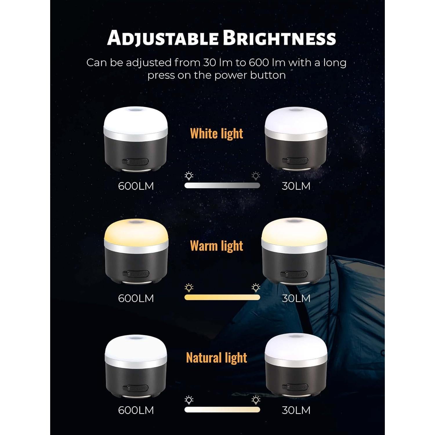 Linterna de Camping Recargable Wildley 600LM IP65 Verde