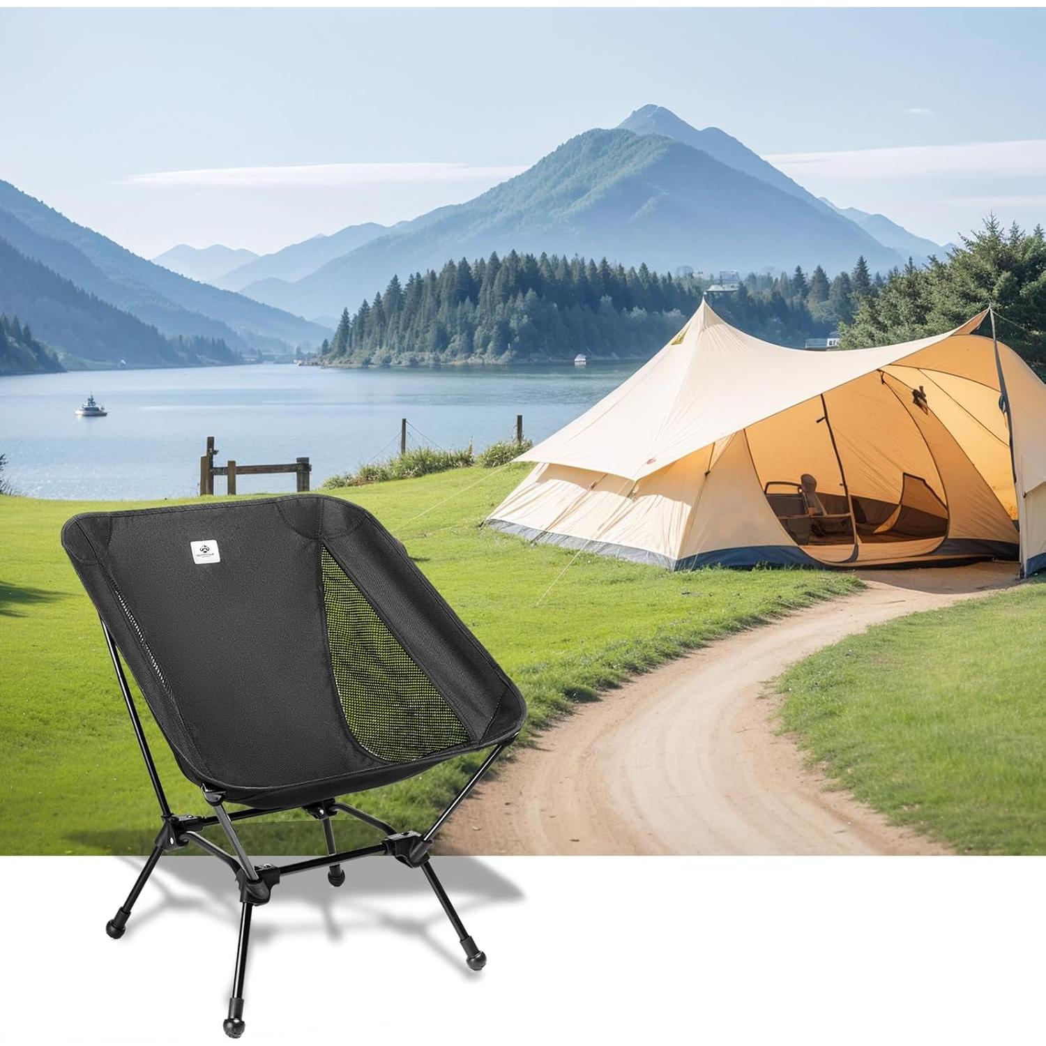 Silla de Camping Plegable Blackpongo BG2411 150kg Negra