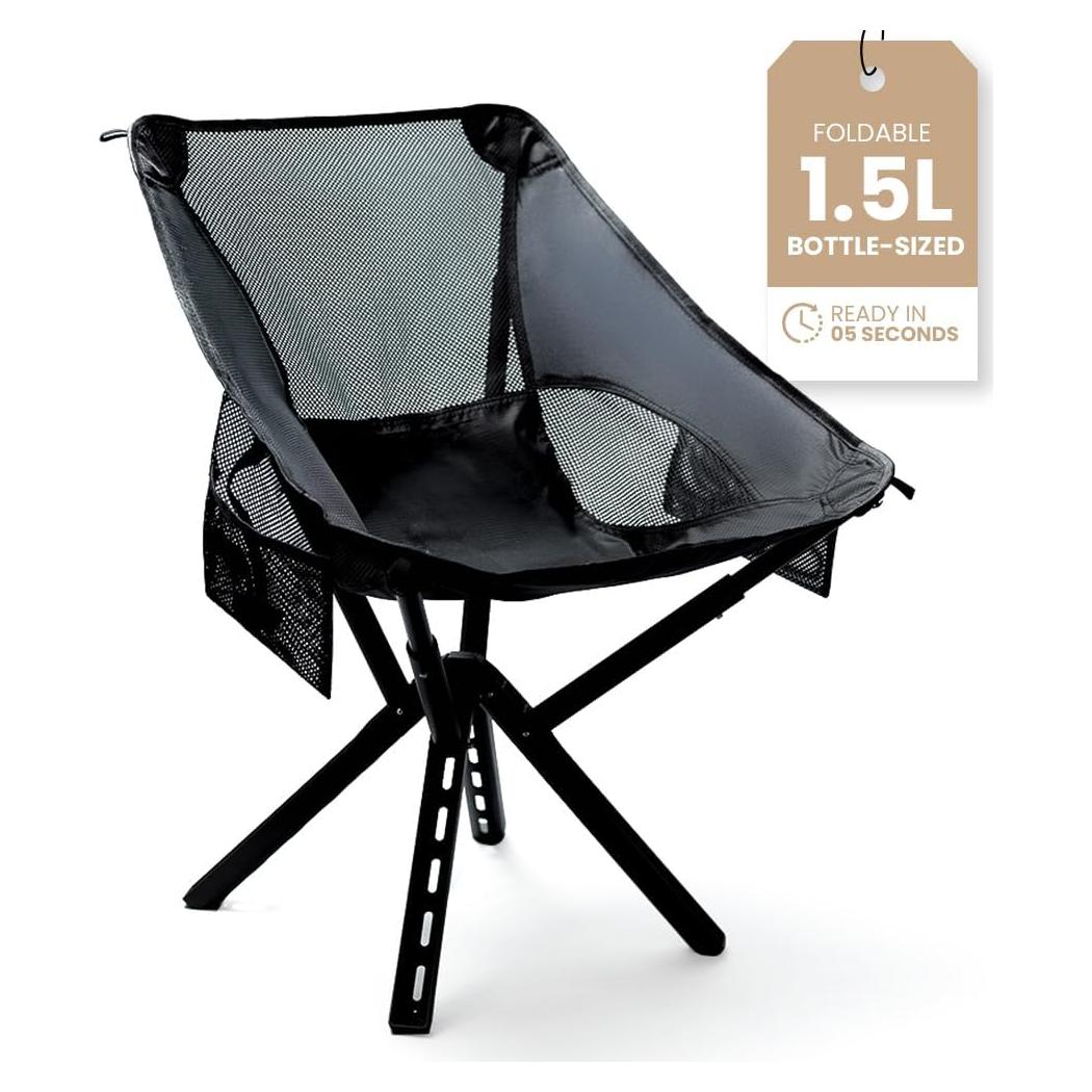 Silla de Camping Plegable Sitpack Campster2 - 120 Kg - Negra