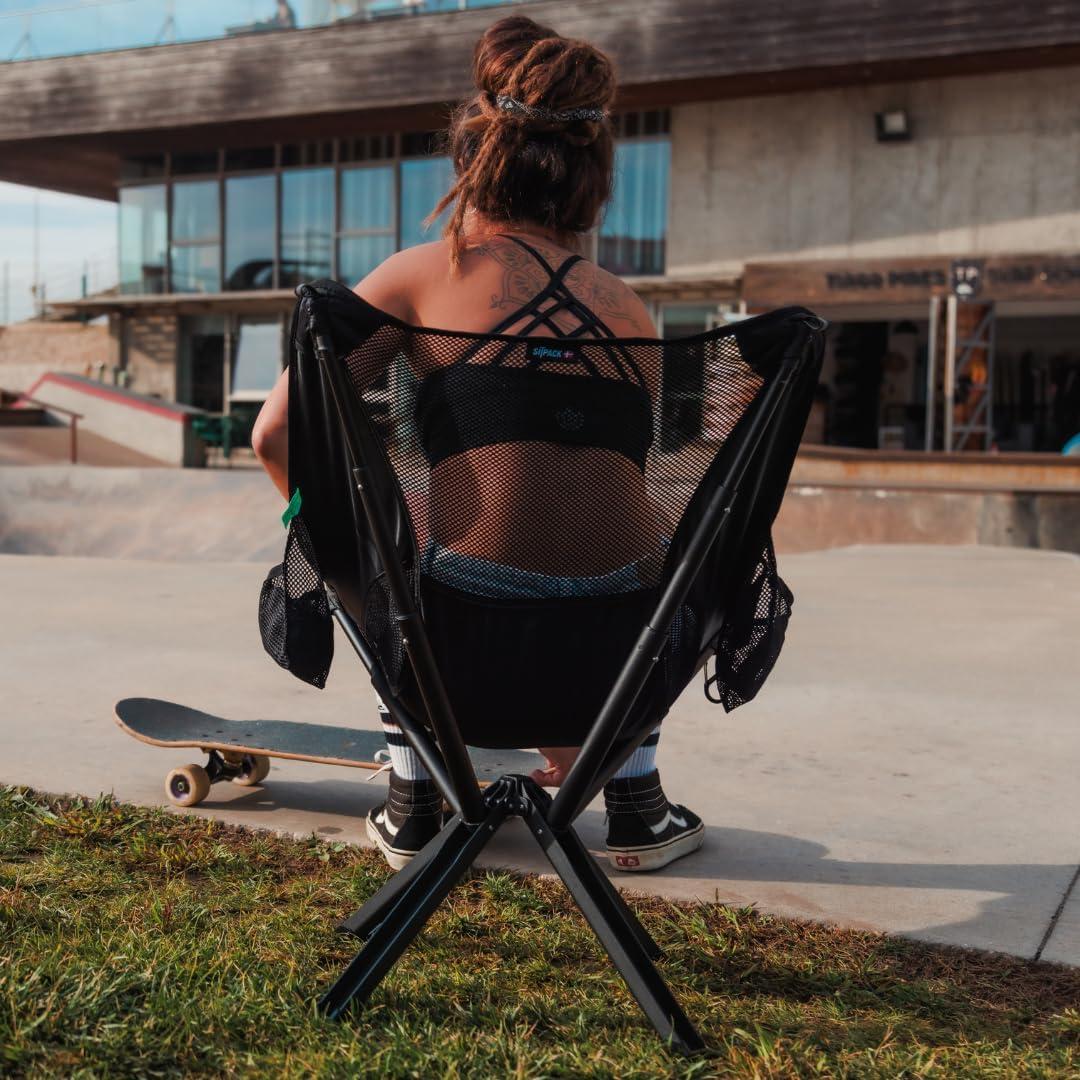 Silla de Camping Plegable Sitpack Campster2 - 120 Kg - Negra