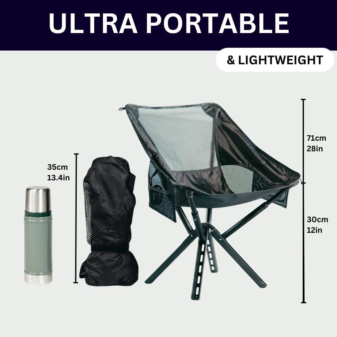 Silla de Camping Plegable Sitpack Campster2 - 120 Kg - Negra