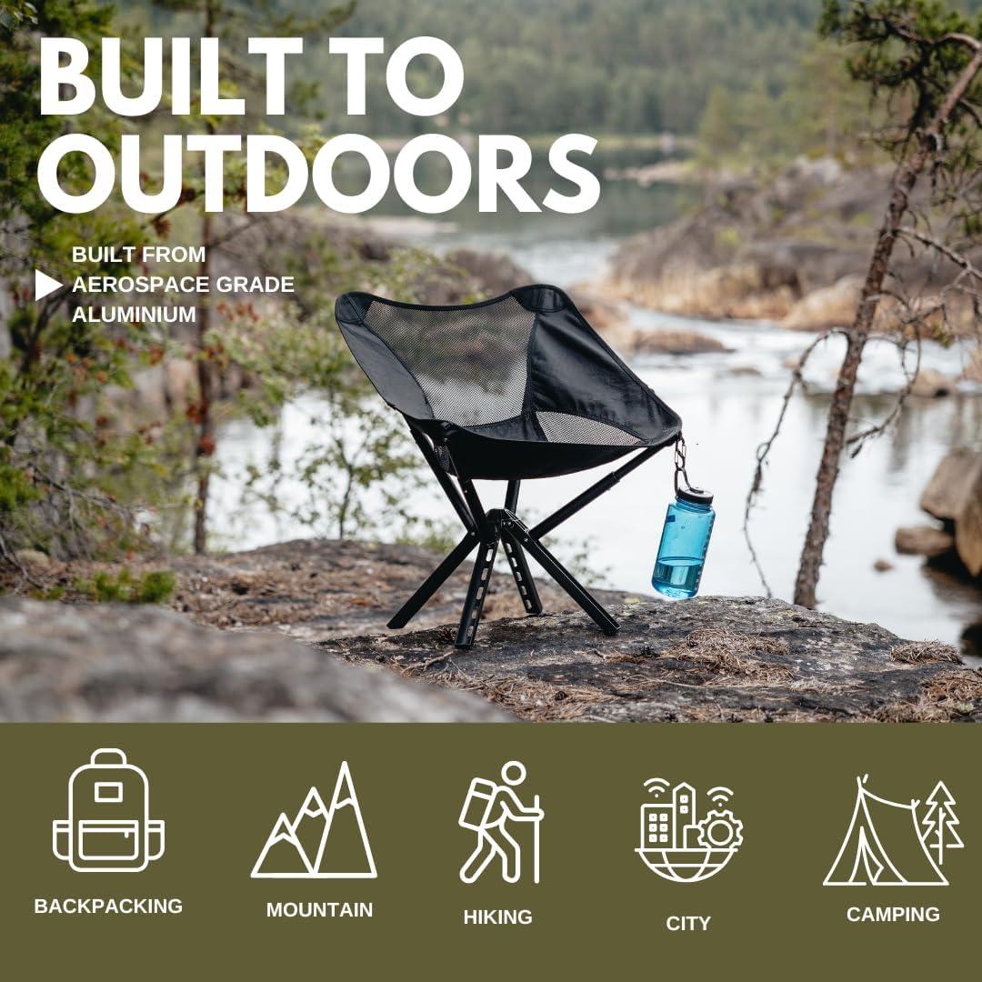 Silla de Camping Plegable Sitpack Campster2 - 120 Kg - Negra