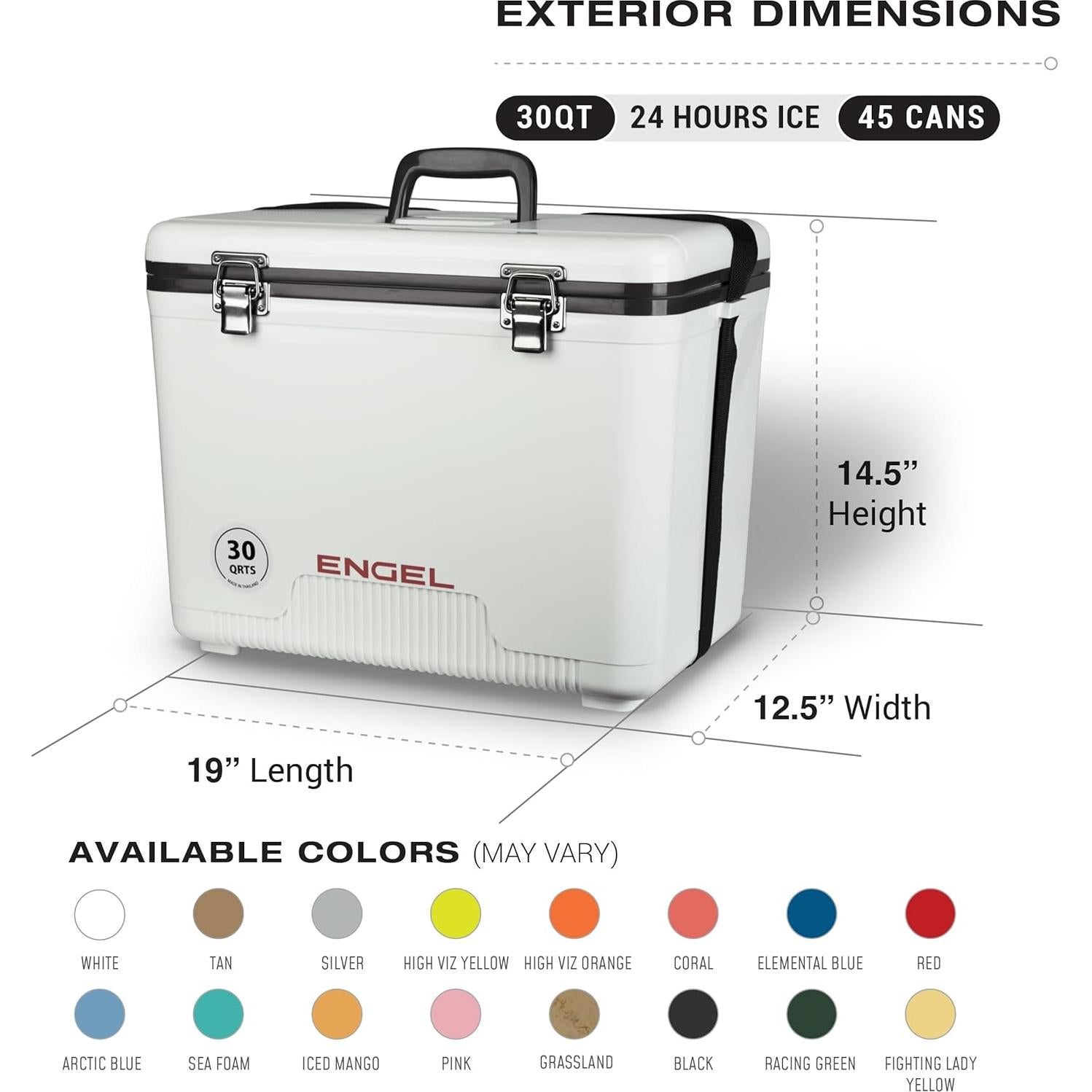 Enfriador Engel UC30 30qt Hermético Azul - Caja Seca