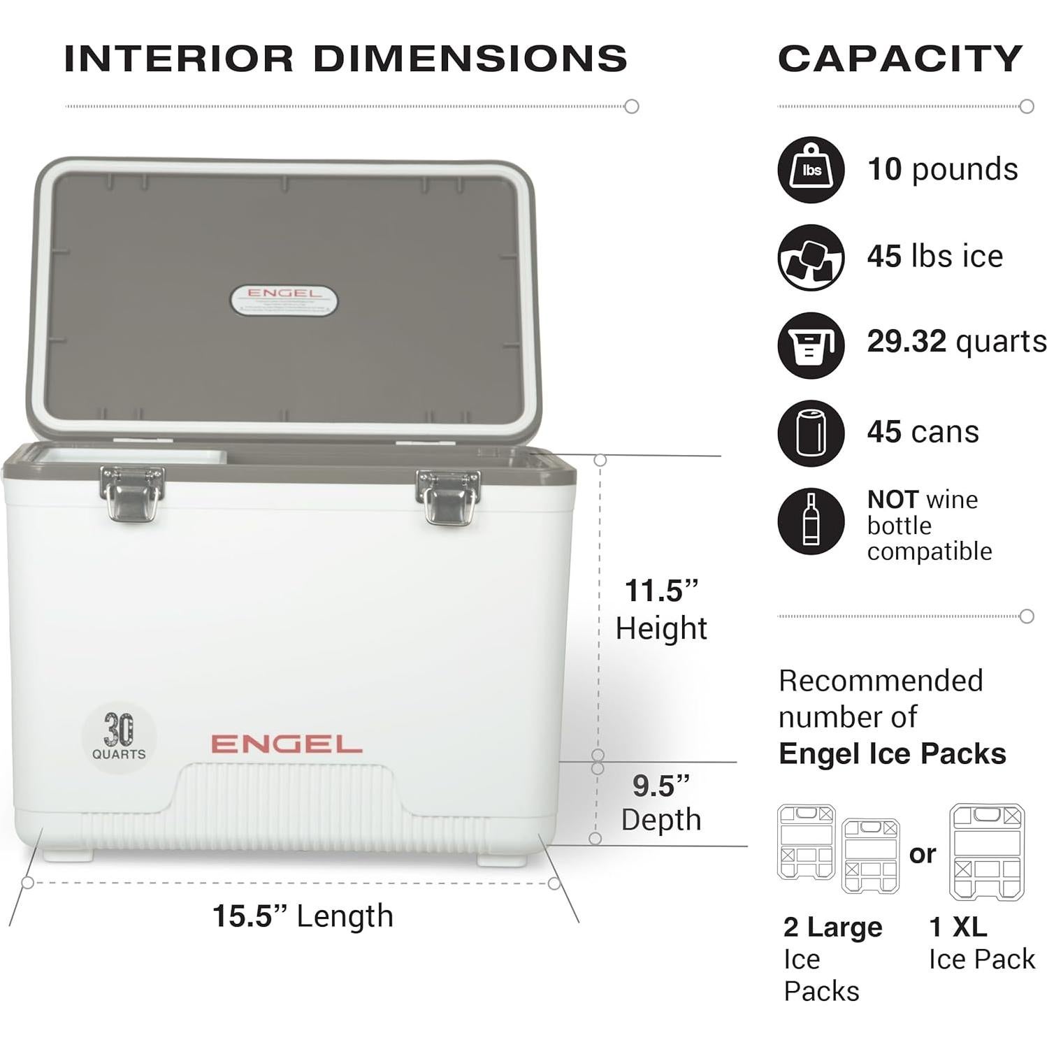 Enfriador Engel UC30 30qt Hermético Azul - Caja Seca