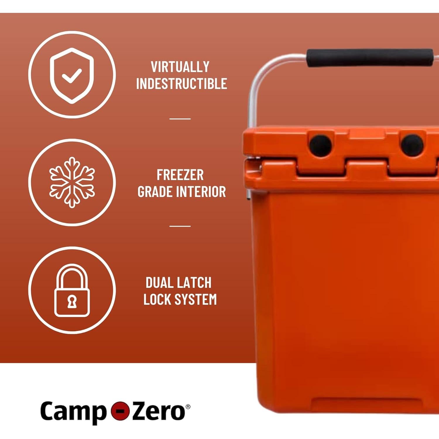 Enfriador Portátil CAMP-ZERO 16L Naranja para Camping y Picnic