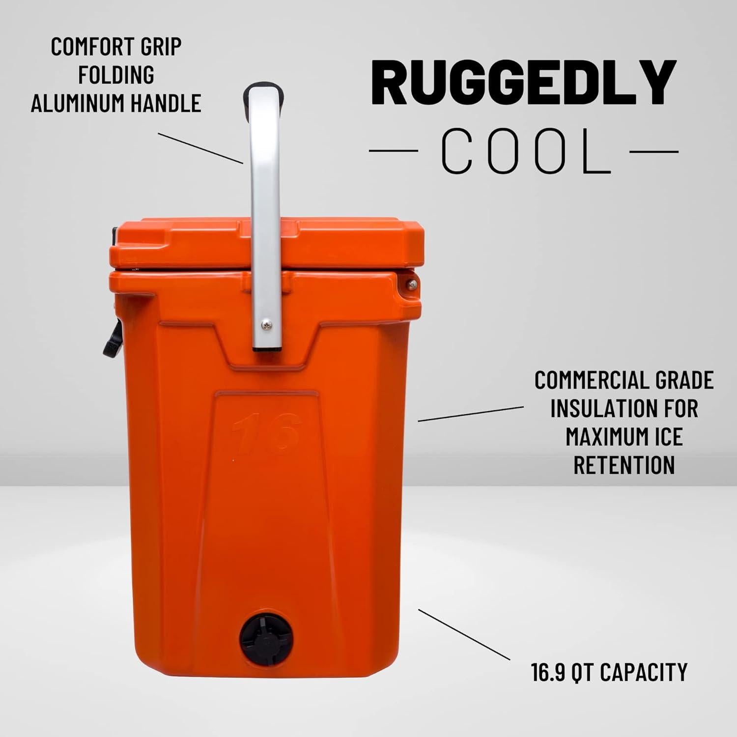 Enfriador Portátil CAMP-ZERO 16L Naranja para Camping y Picnic