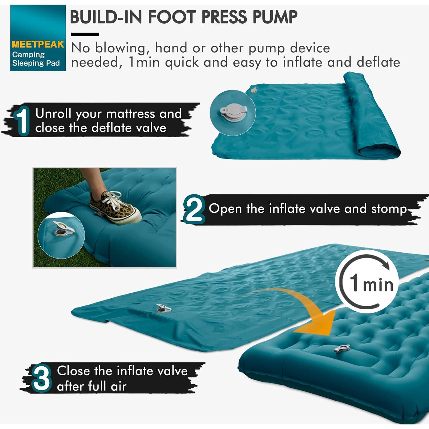 Almohadilla Inflable MEETPEAK 5" Extra Gruesa para Camping