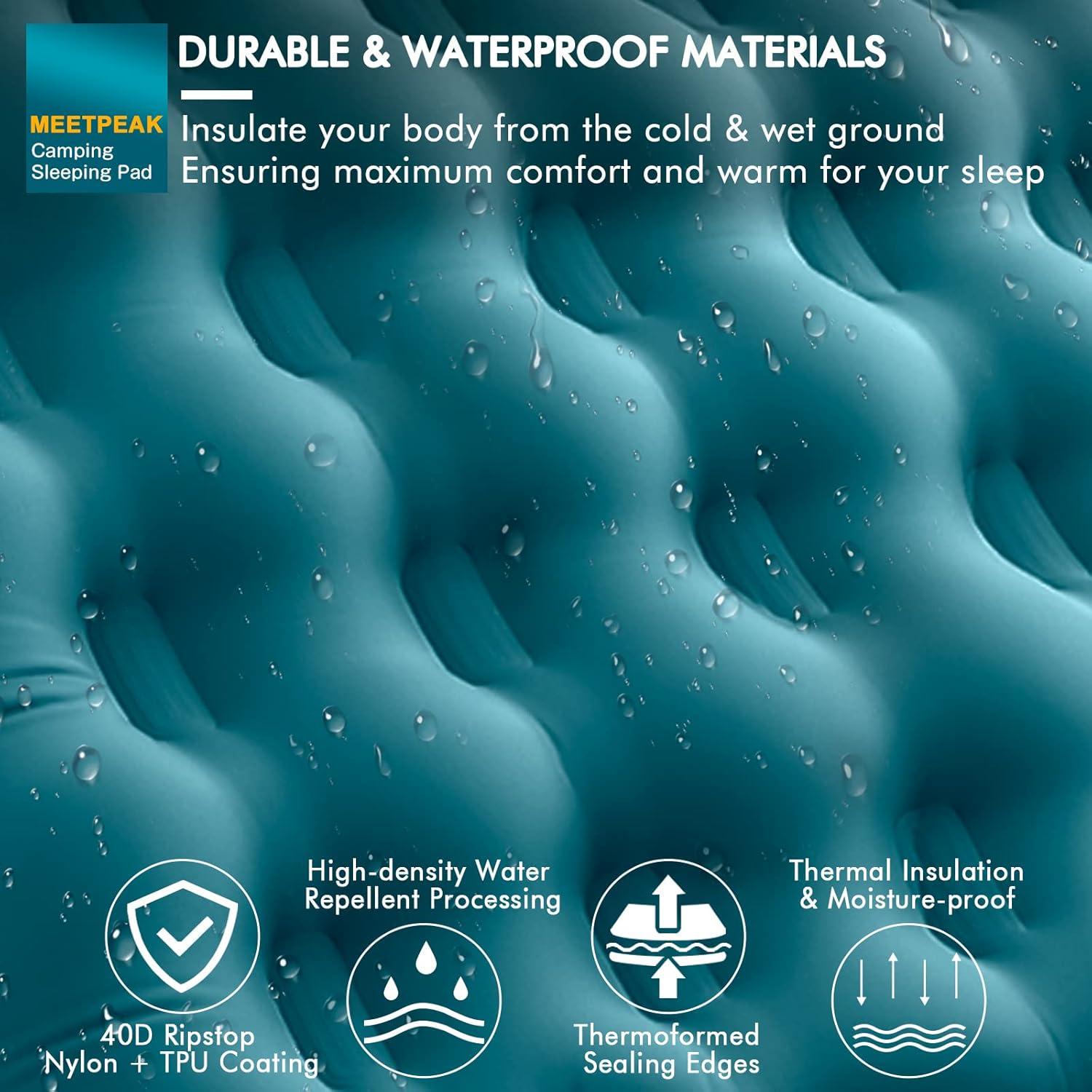 Almohadilla Inflable MEETPEAK 5" Extra Gruesa para Camping