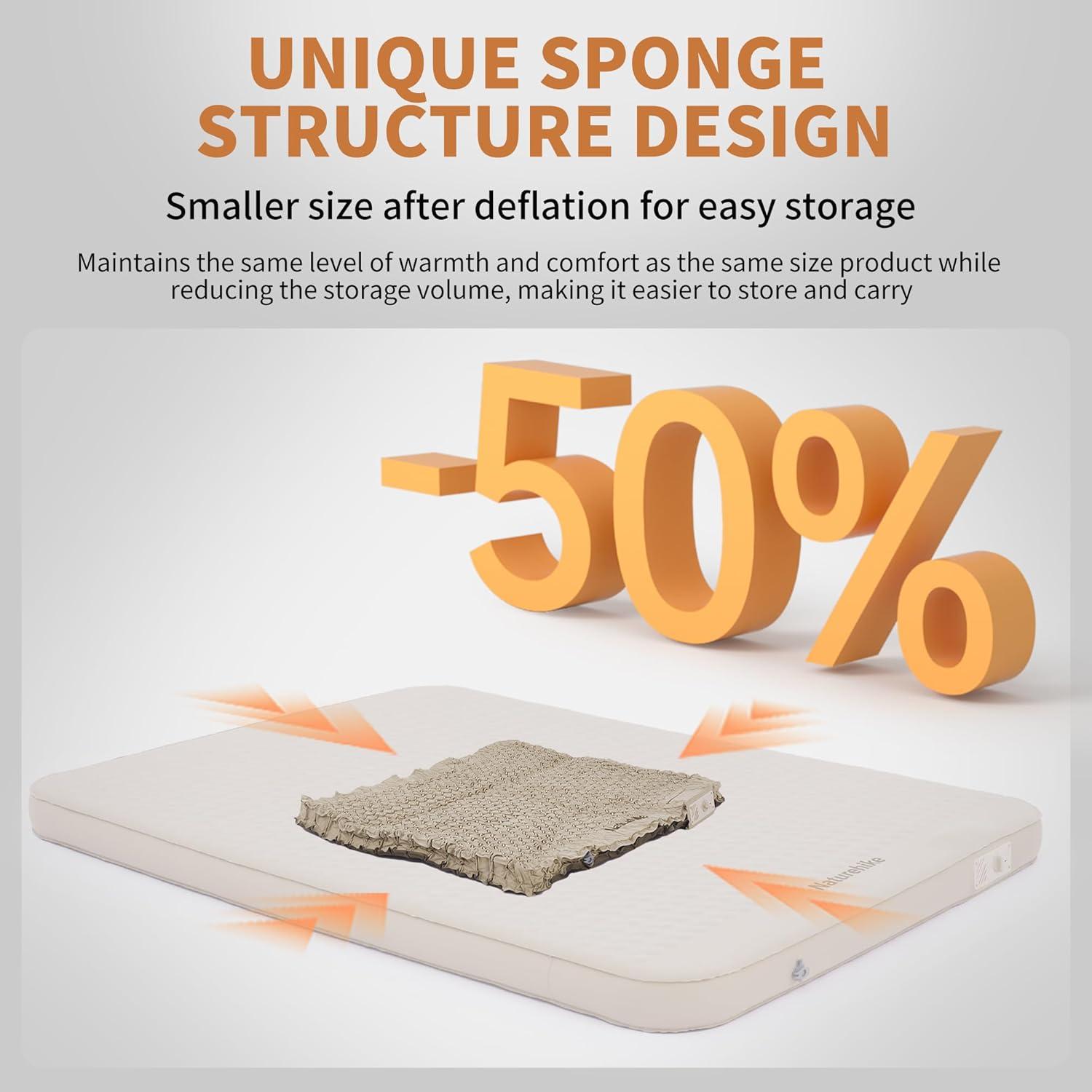 Almohadilla de Dormir Autoinflable Naturehike Yugu Twin 12cm