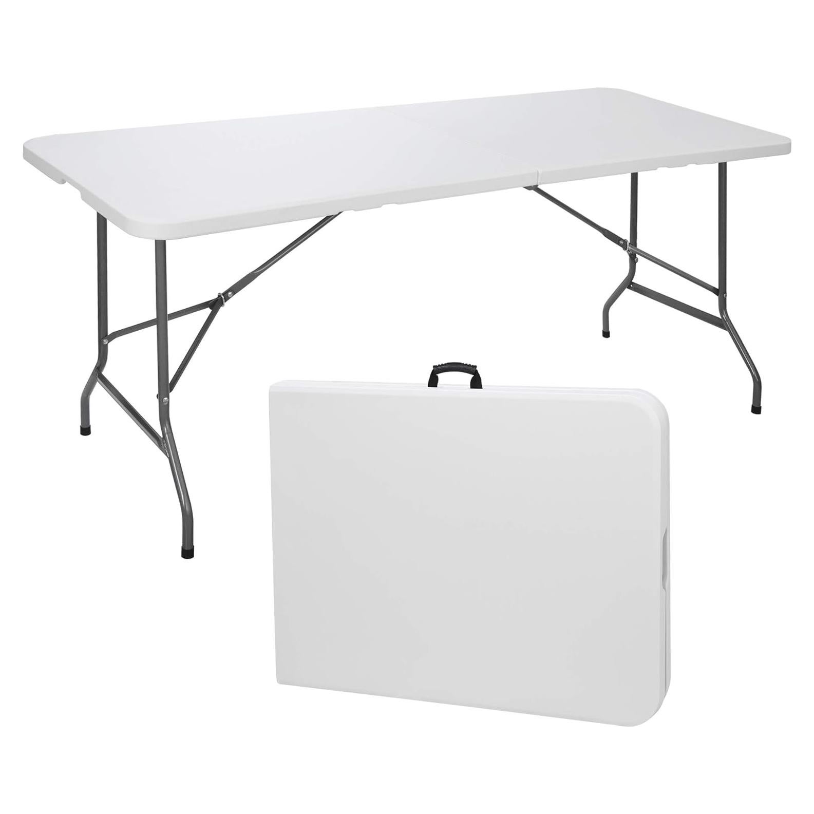 Mesa Plegable ZENY 1.80m Blanca para Picnic y Camping