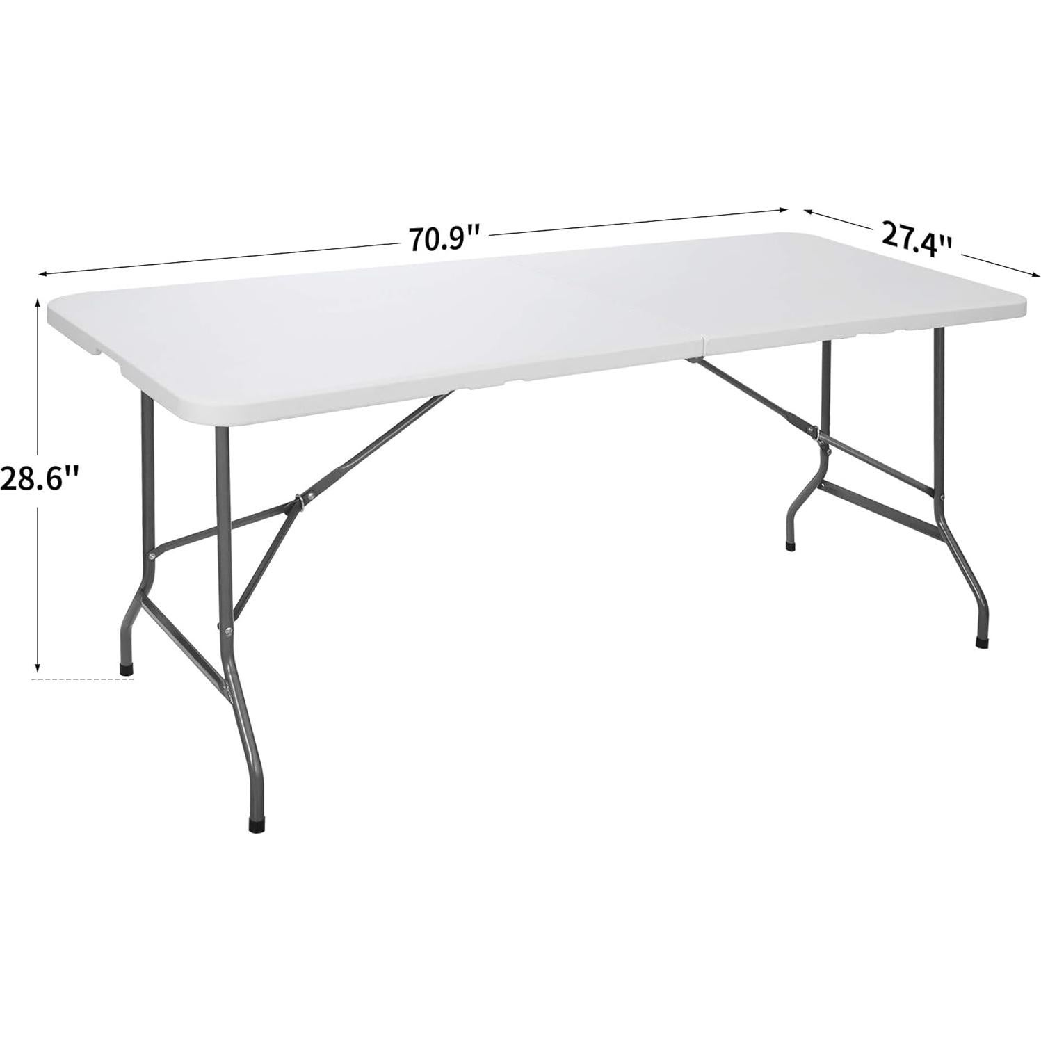 Mesa Plegable ZENY 1.80m Blanca para Picnic y Camping