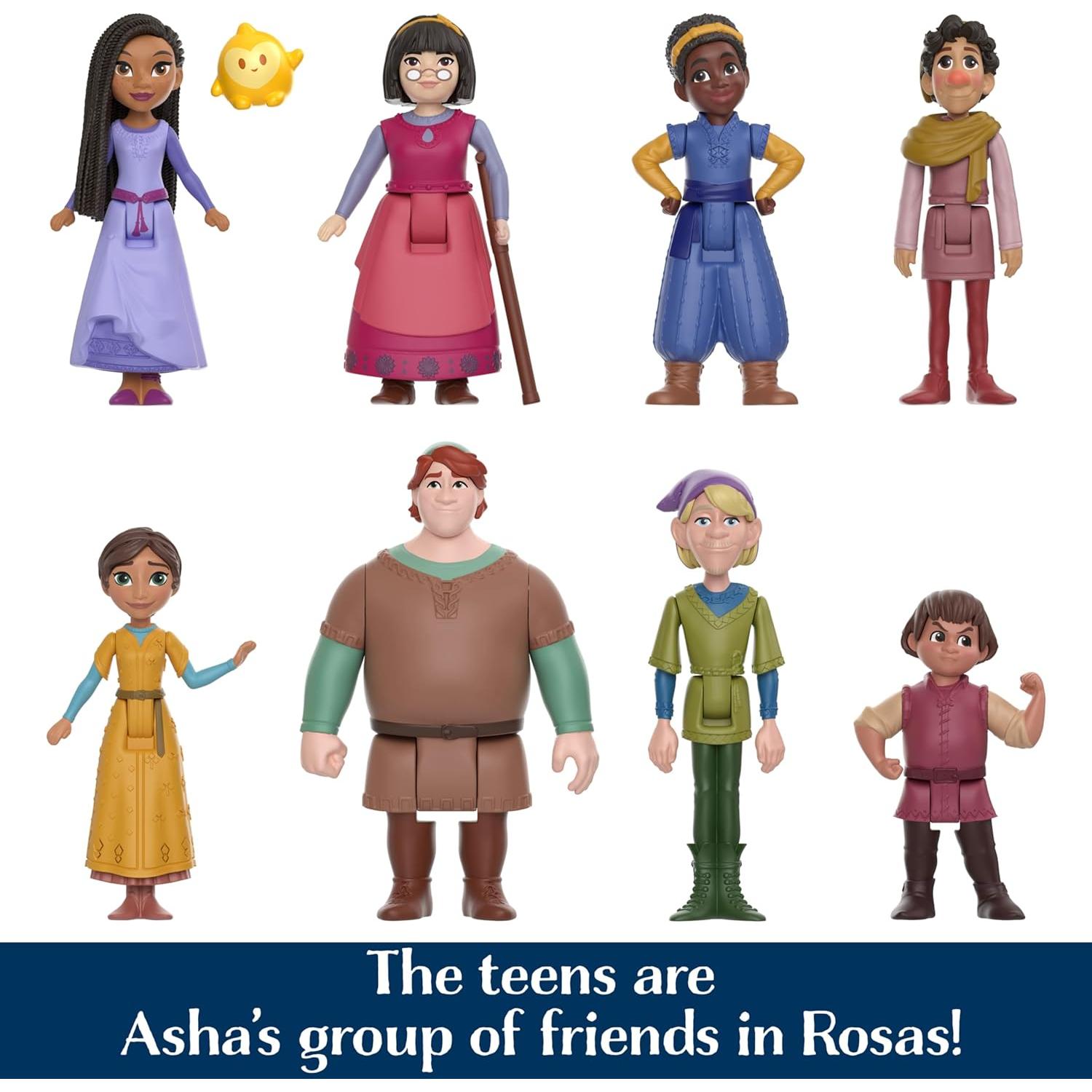 Set de Mini Muñecas Disney Wish Mattel - 8 Personajes Posables