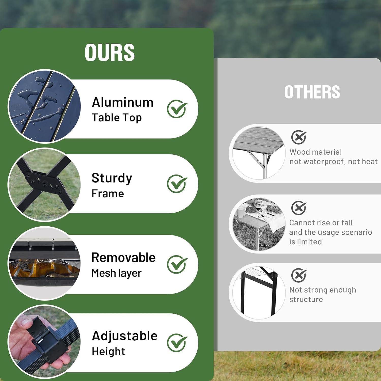 Mesa de Camping Plegable TIMBER RIDGE 109x71 cm 6 Personas