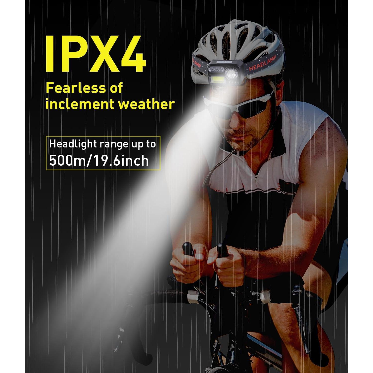 Linterna Frontal Recargable Arsatbs 1200 Lúmenes LED 14 Modos