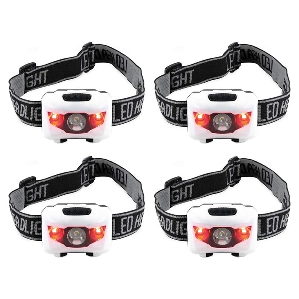 Paquete de 4 Linternas Frontales LED HappyOrange Impermeables