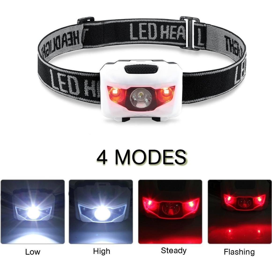 Paquete de 4 Linternas Frontales LED HappyOrange Impermeables