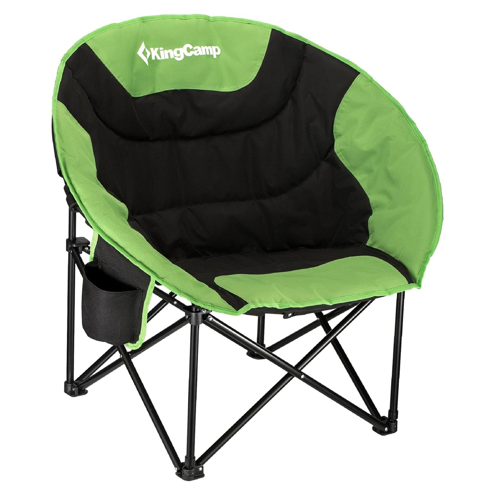Silla Plegable KingCamp Saucer Acolchada 136 kg Negro/Verde