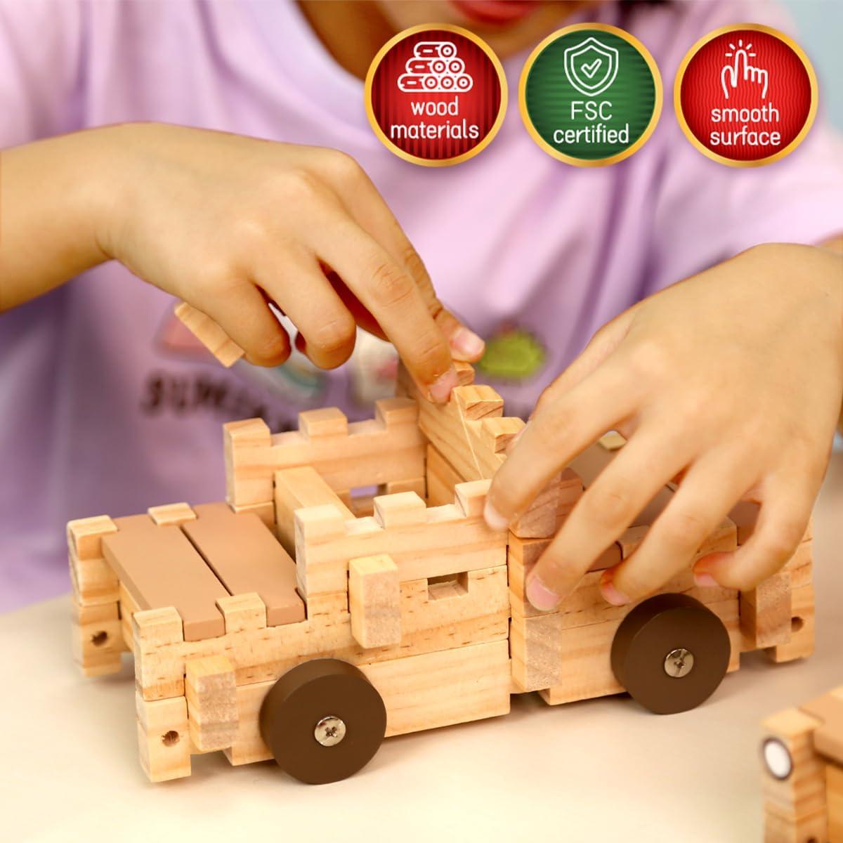 Juego de Bloques de Madera Jovi-mindly 101 Piezas para Niños