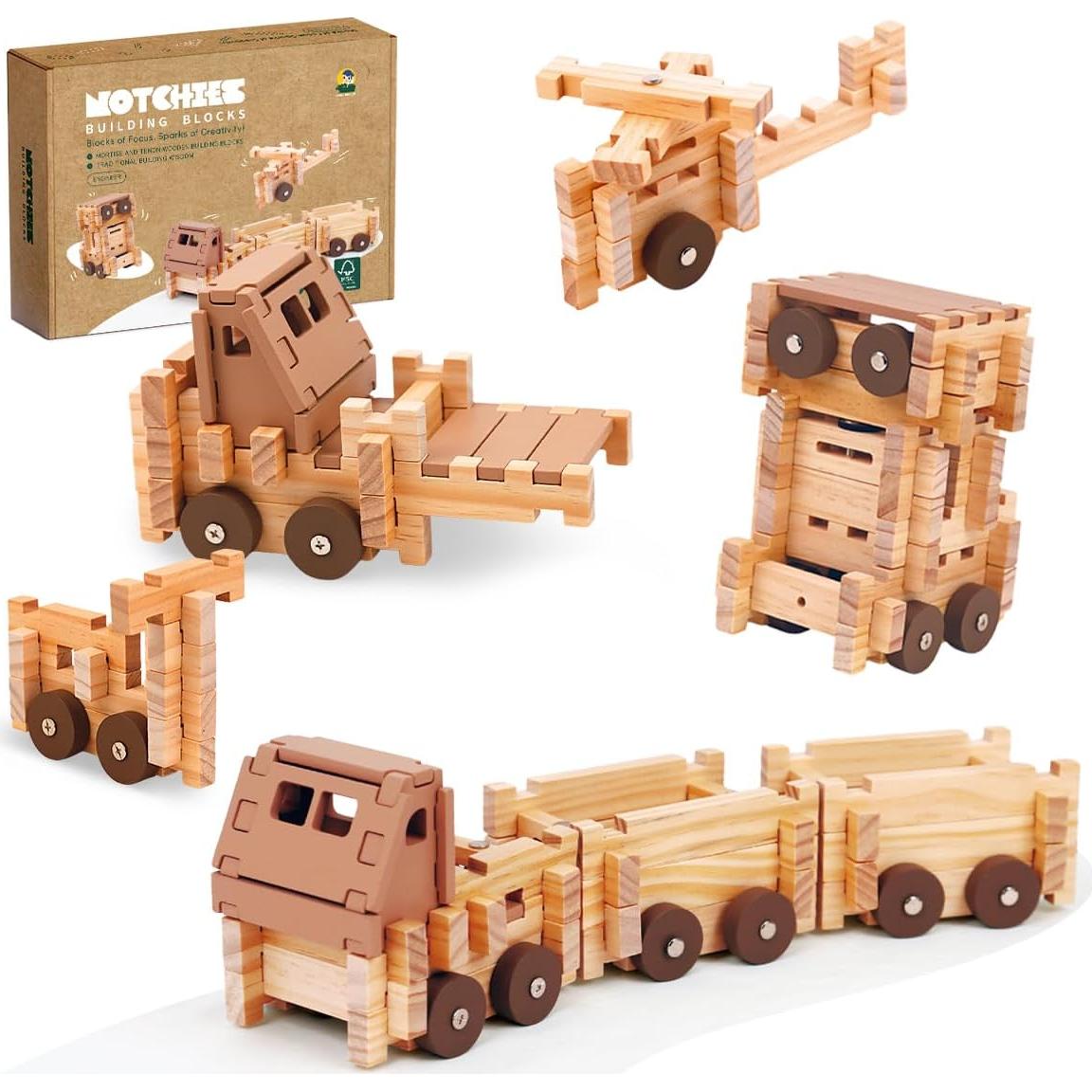 Juego de Bloques de Madera Jovi-mindly 101 Piezas para Niños