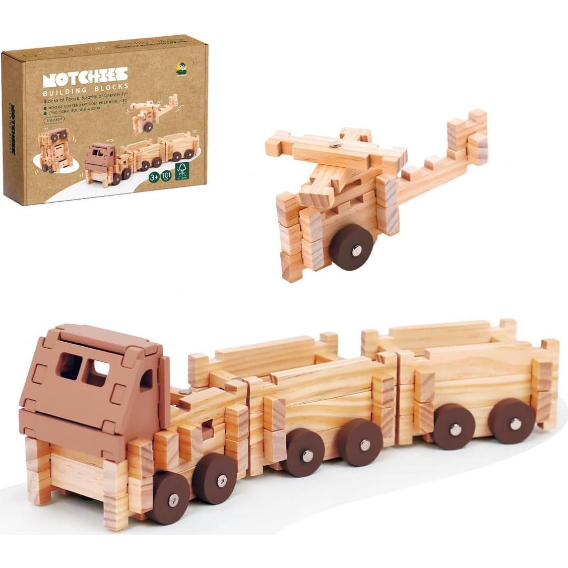 Juego de Bloques de Madera Jovi-mindly 101 Piezas para Niños