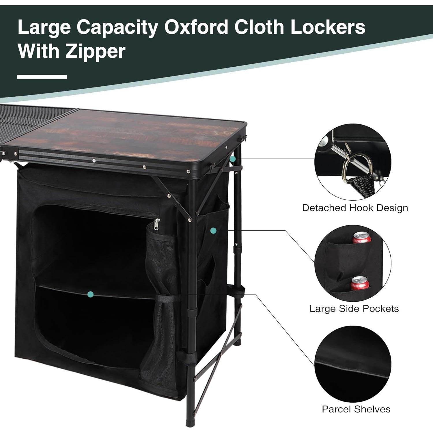 Mesa de Cocina Plegable REDCAMP con Fregadero 48x19x76cm