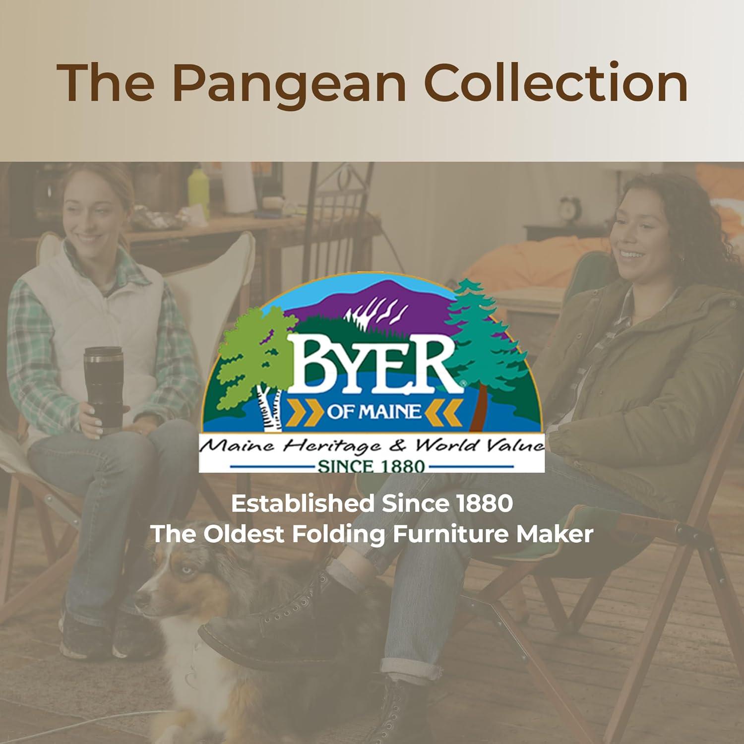 BYER OF MAINE Pangean Butterfly Chair, Easy-Fold Hardwood Sling Chair – Portable & Lightweight Beach, Camping & Patio Seat – 34″H × 23″W × 27″D in Granite