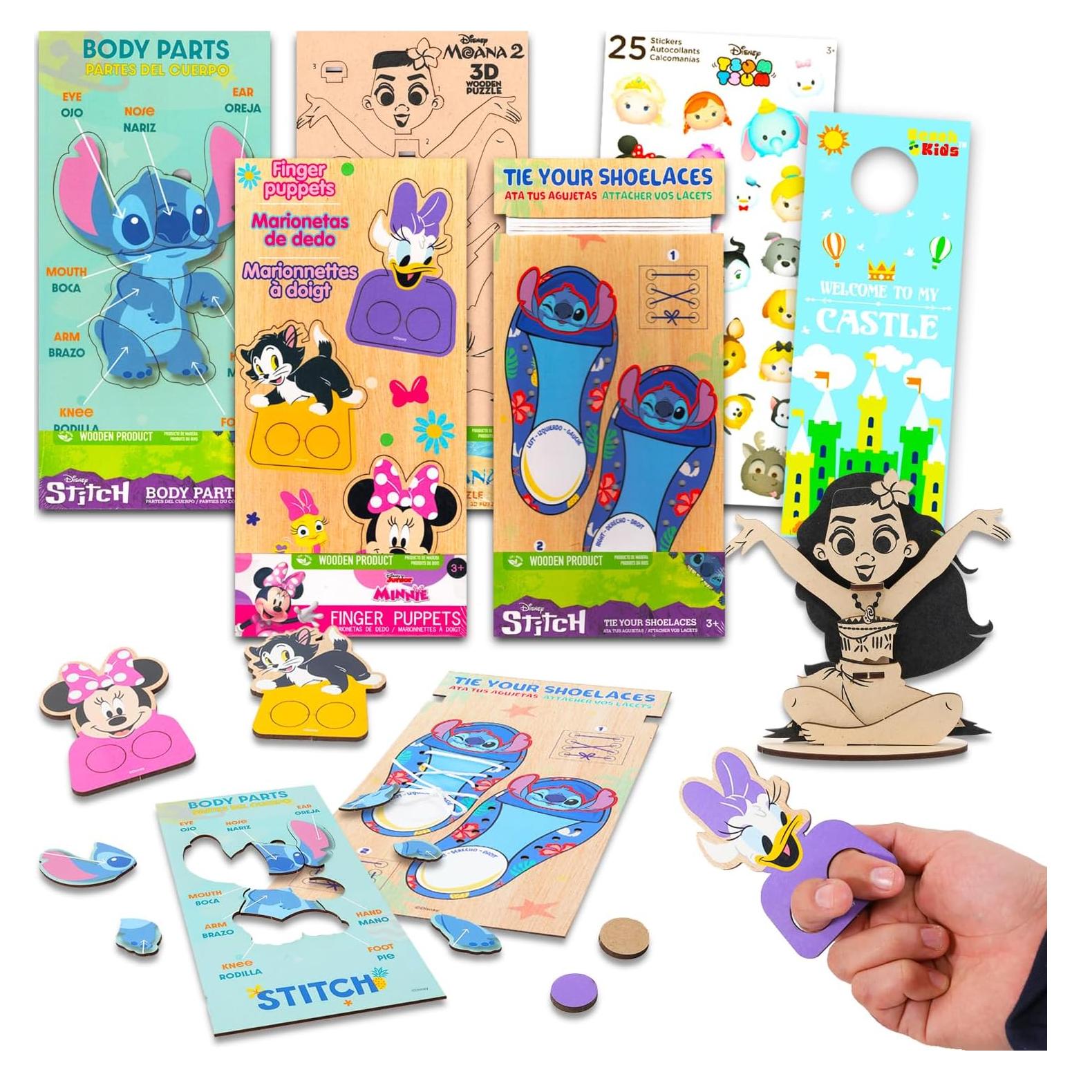 Rompecabezas de Madera Disney 4 Pack Educativos 3D