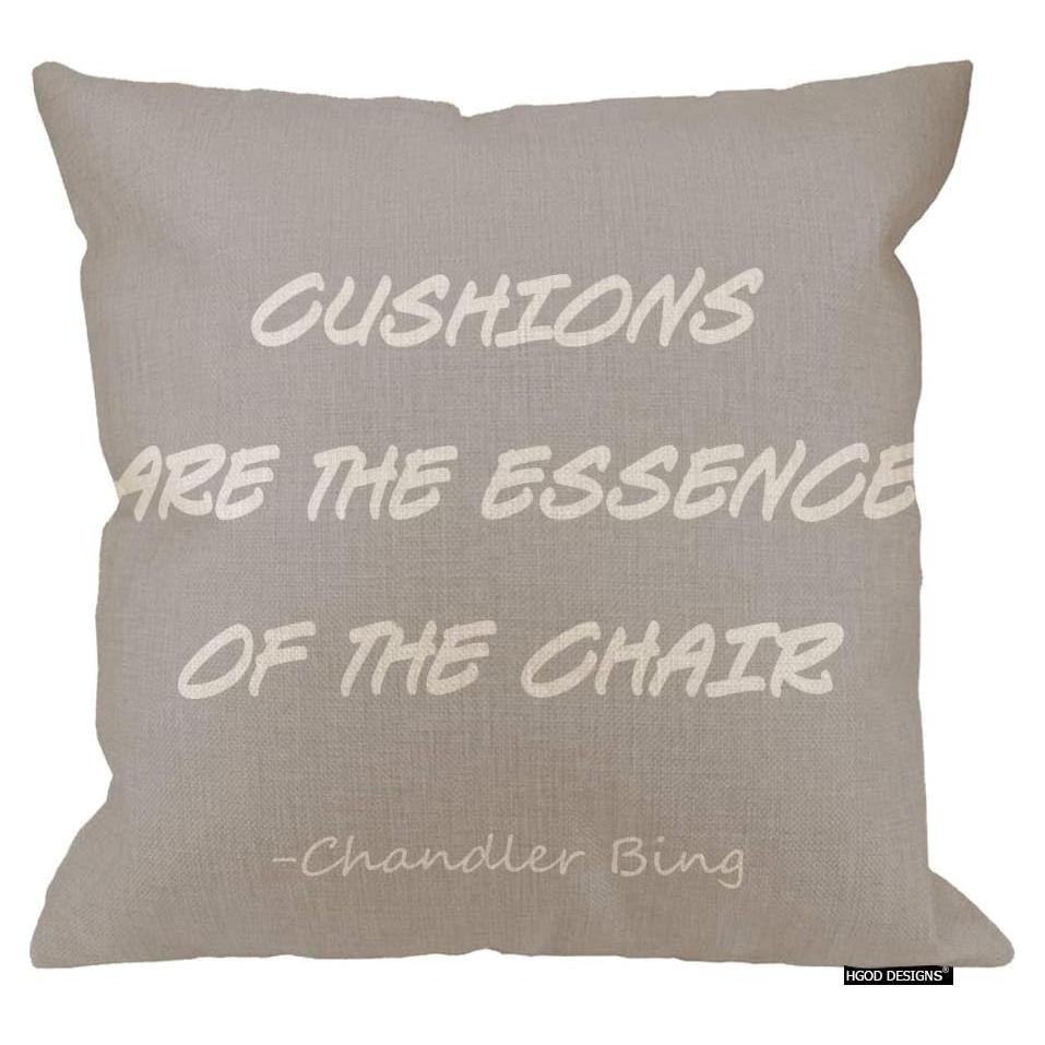 HGOD DESIGNS Cushions are The Essence of The Chair Quote Pillow Case 18X18 inches Squares Couch Sofa Cushion Covers Cotton Linen