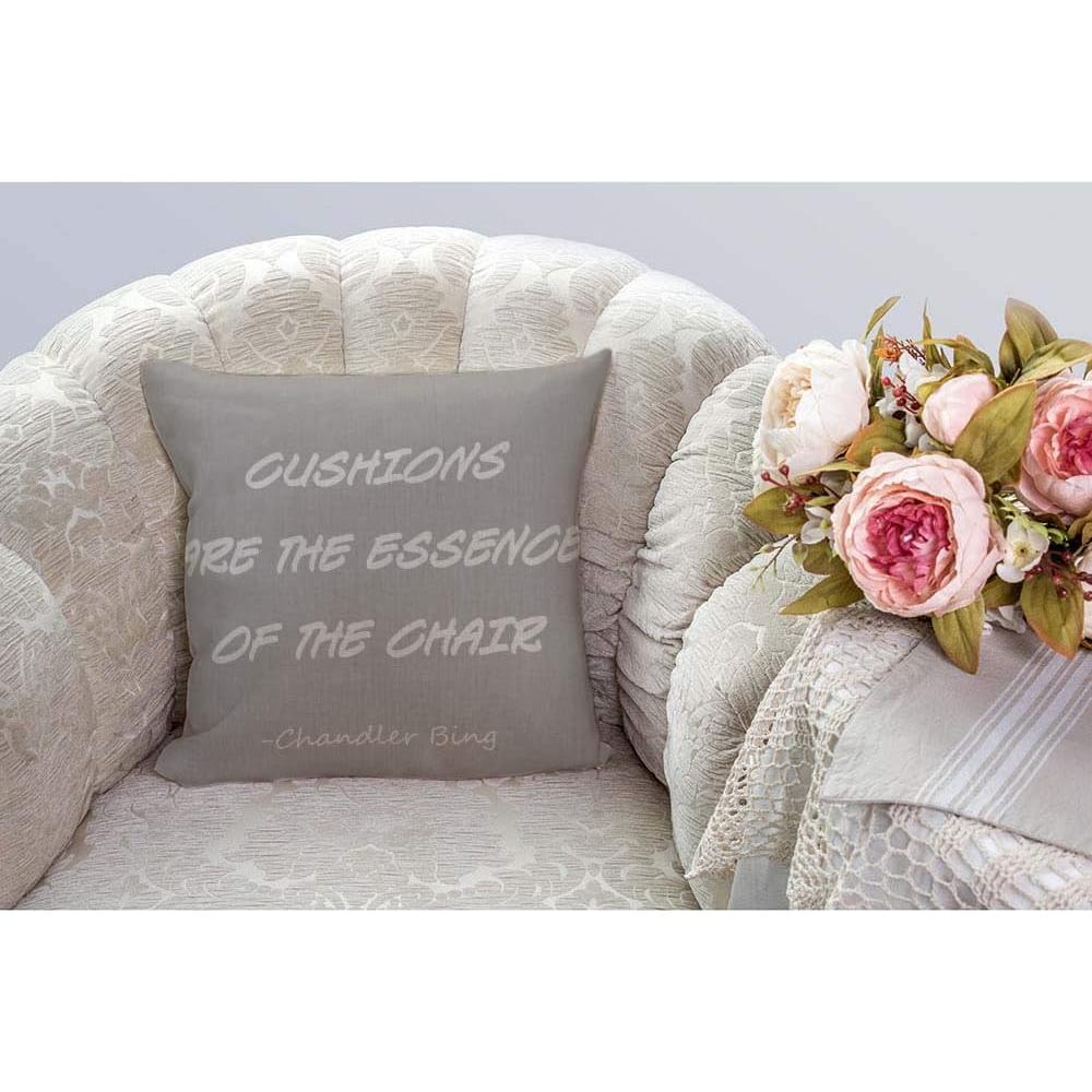 HGOD DESIGNS Cushions are The Essence of The Chair Quote Pillow Case 18X18 inches Squares Couch Sofa Cushion Covers Cotton Linen