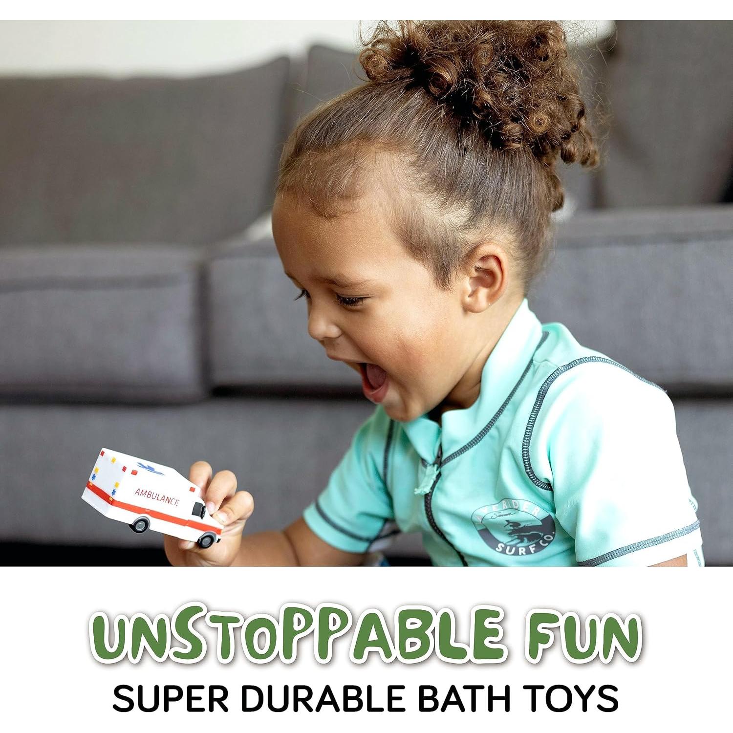 Juguetes de baño sin moho SplashEZ - Set de vehículos para niños