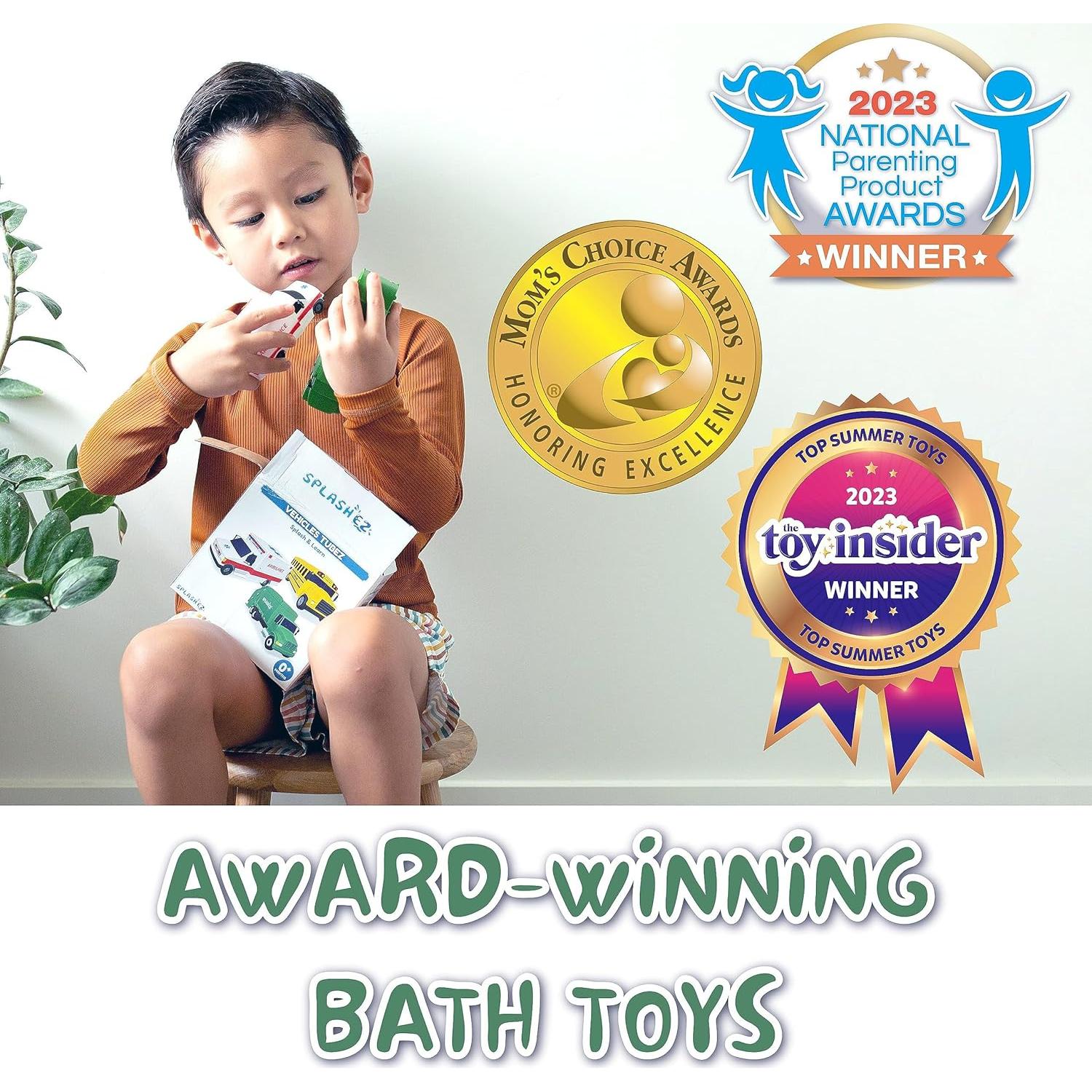 Juguetes de baño sin moho SplashEZ - Set de vehículos para niños