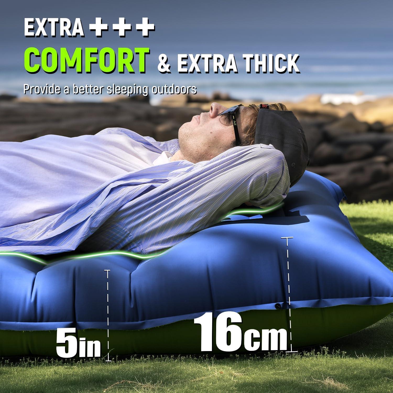 Colchoneta Inflable Myxslop XYM-003 5cm con Almohada Azul