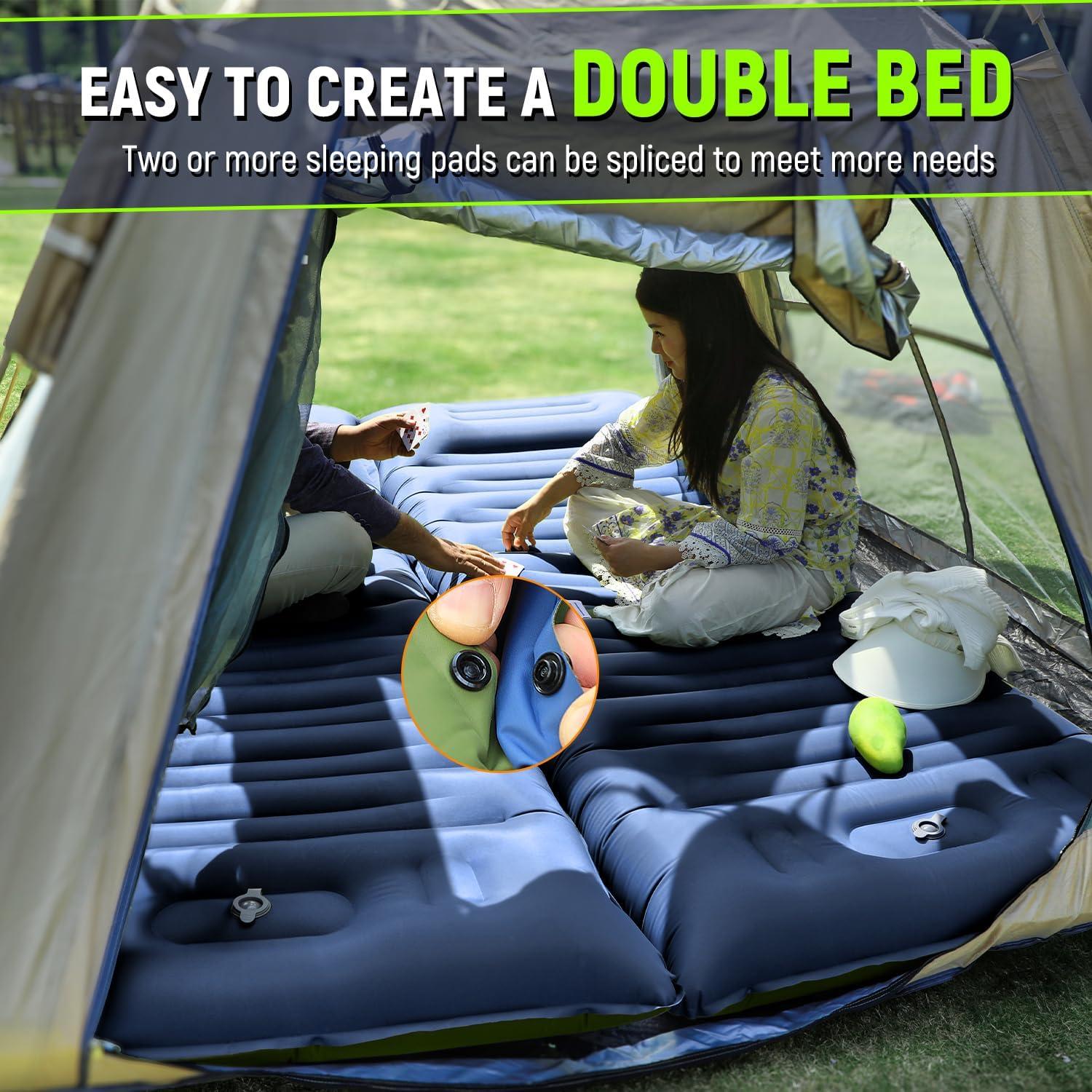 Colchoneta Inflable Myxslop XYM-003 5cm con Almohada Azul