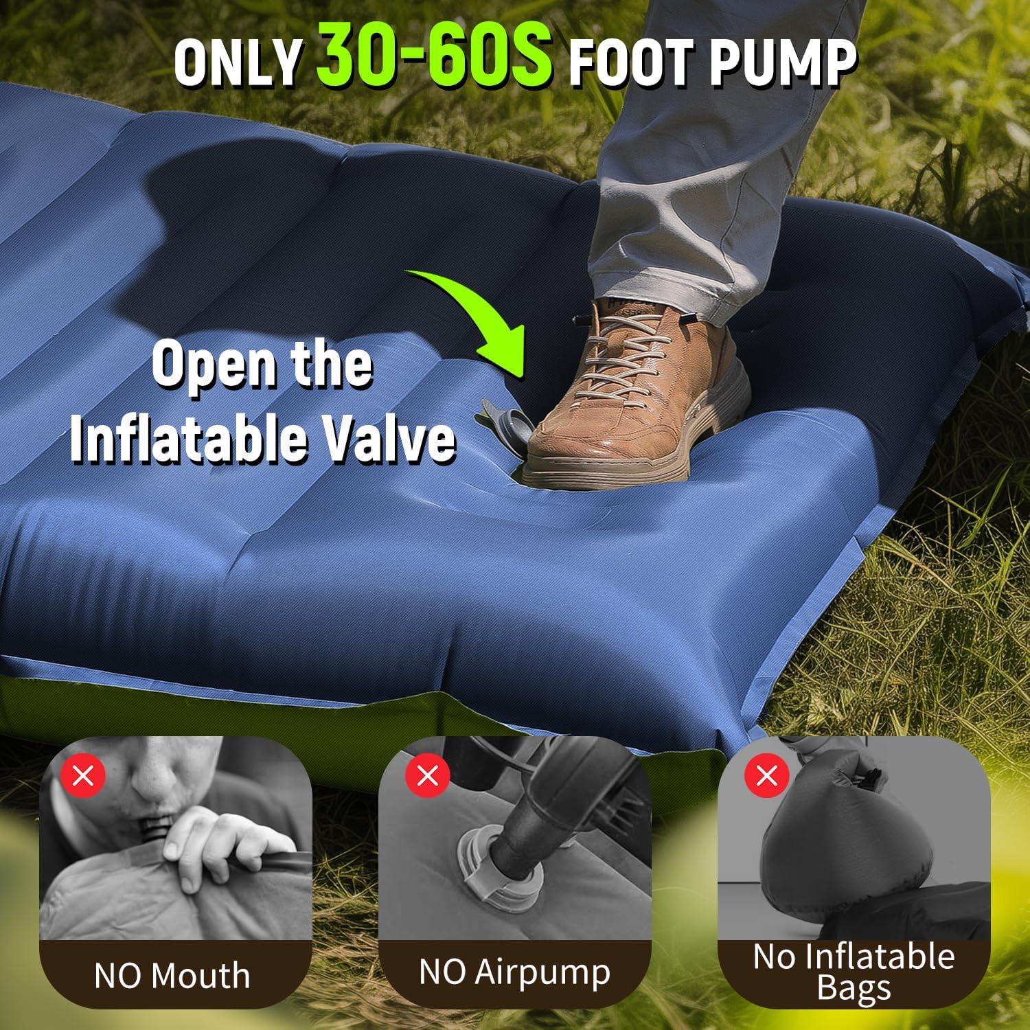 Colchoneta Inflable Myxslop XYM-003 5cm con Almohada Azul