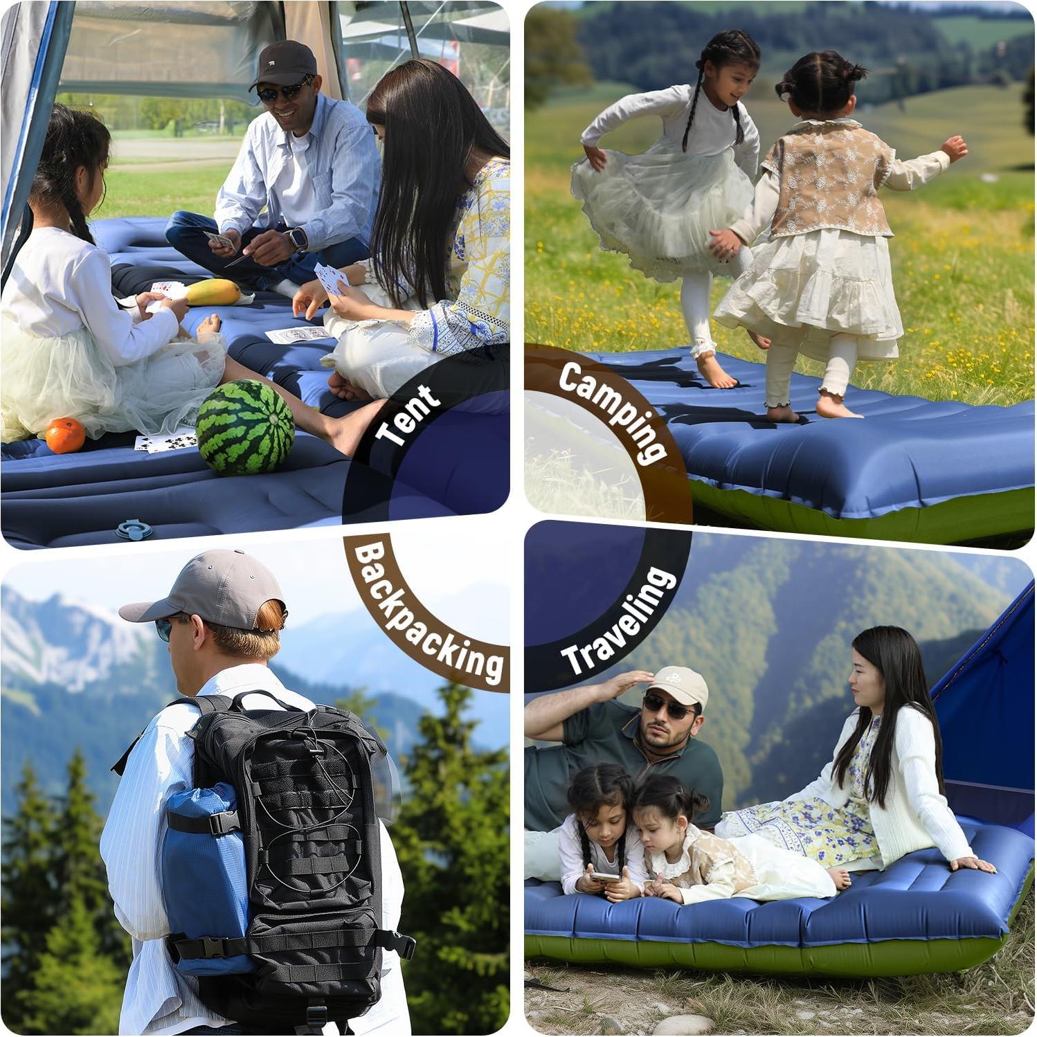 Colchoneta Inflable Myxslop XYM-003 5cm con Almohada Azul