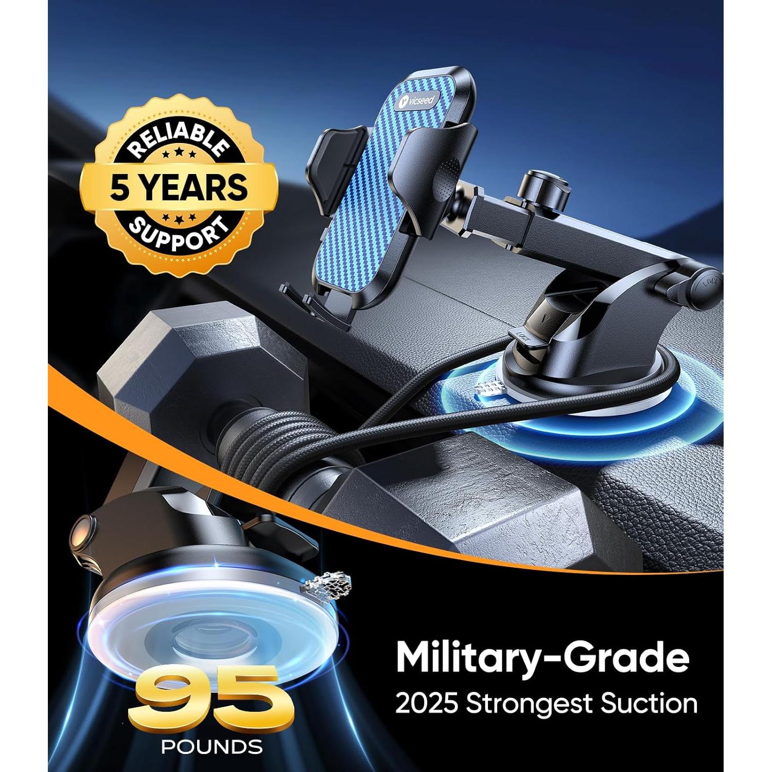 Soporte de Teléfono para Coche VICSEED Azul Ajustable 331g