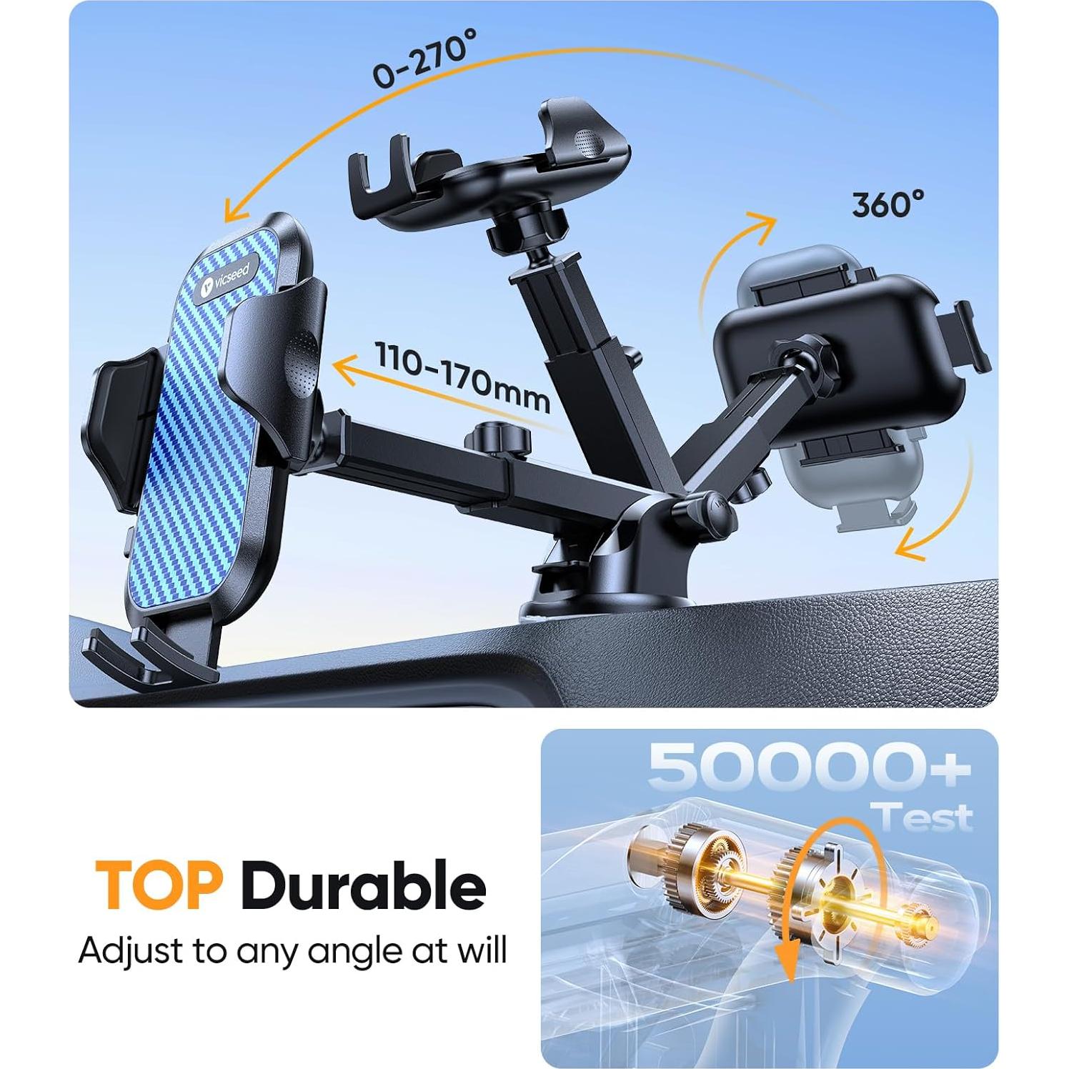 Soporte de Teléfono para Coche VICSEED Azul Ajustable 331g