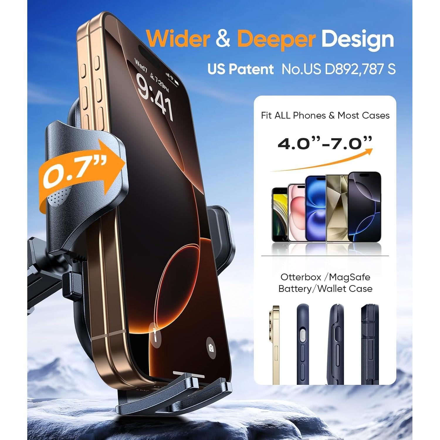 Soporte de Teléfono para Coche VICSEED Azul Ajustable 331g