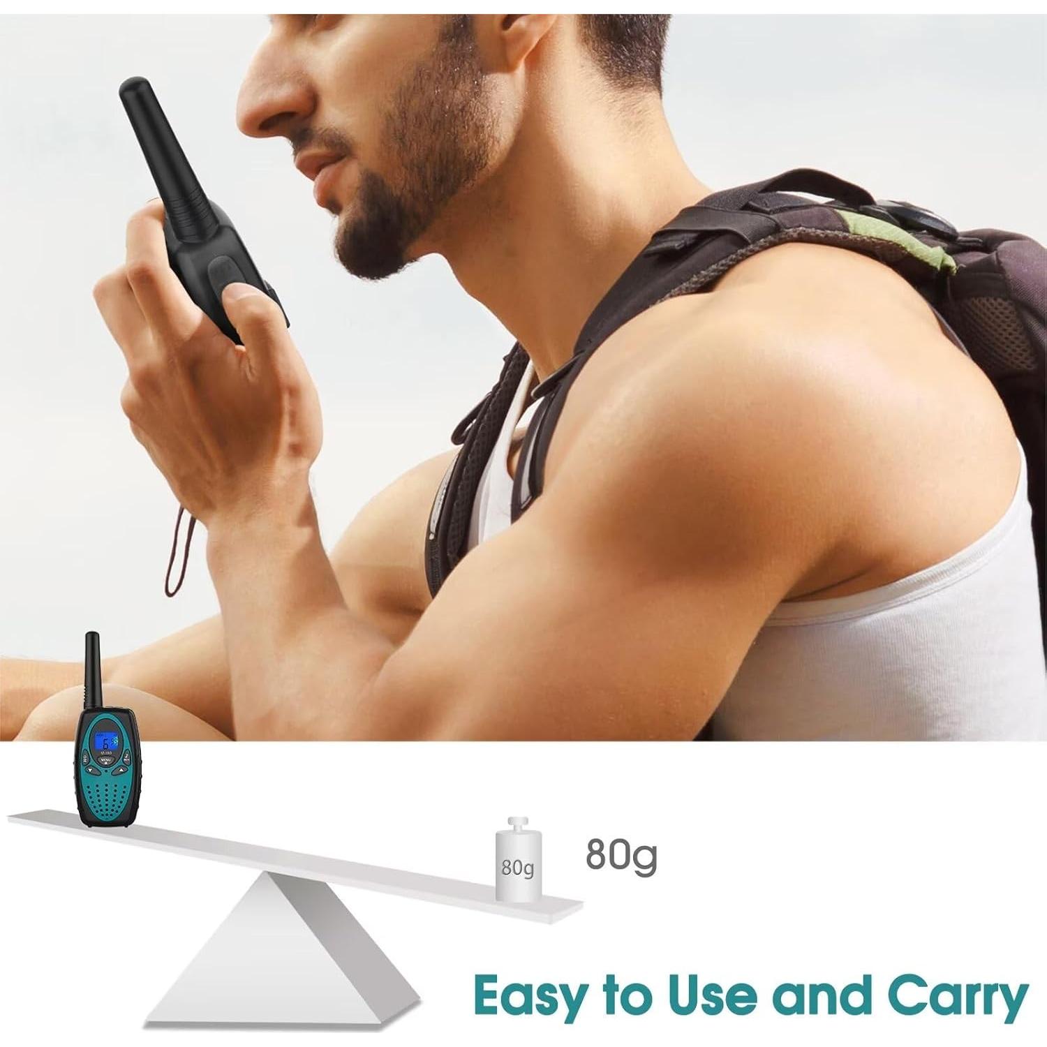 Walkie Talkies Topsung M-880B Azul - Paquete de 2, 22 Canales