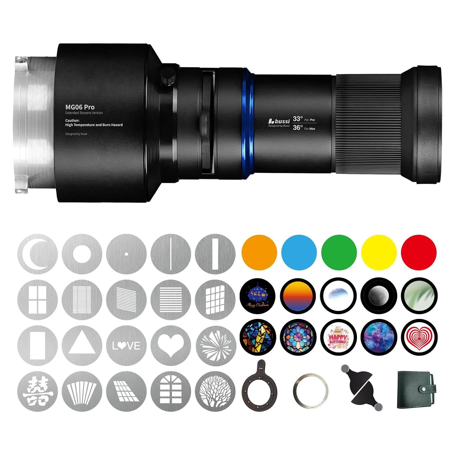 Snoot Óptico Bussi MG06 Pro con Montura Bowens Extendida