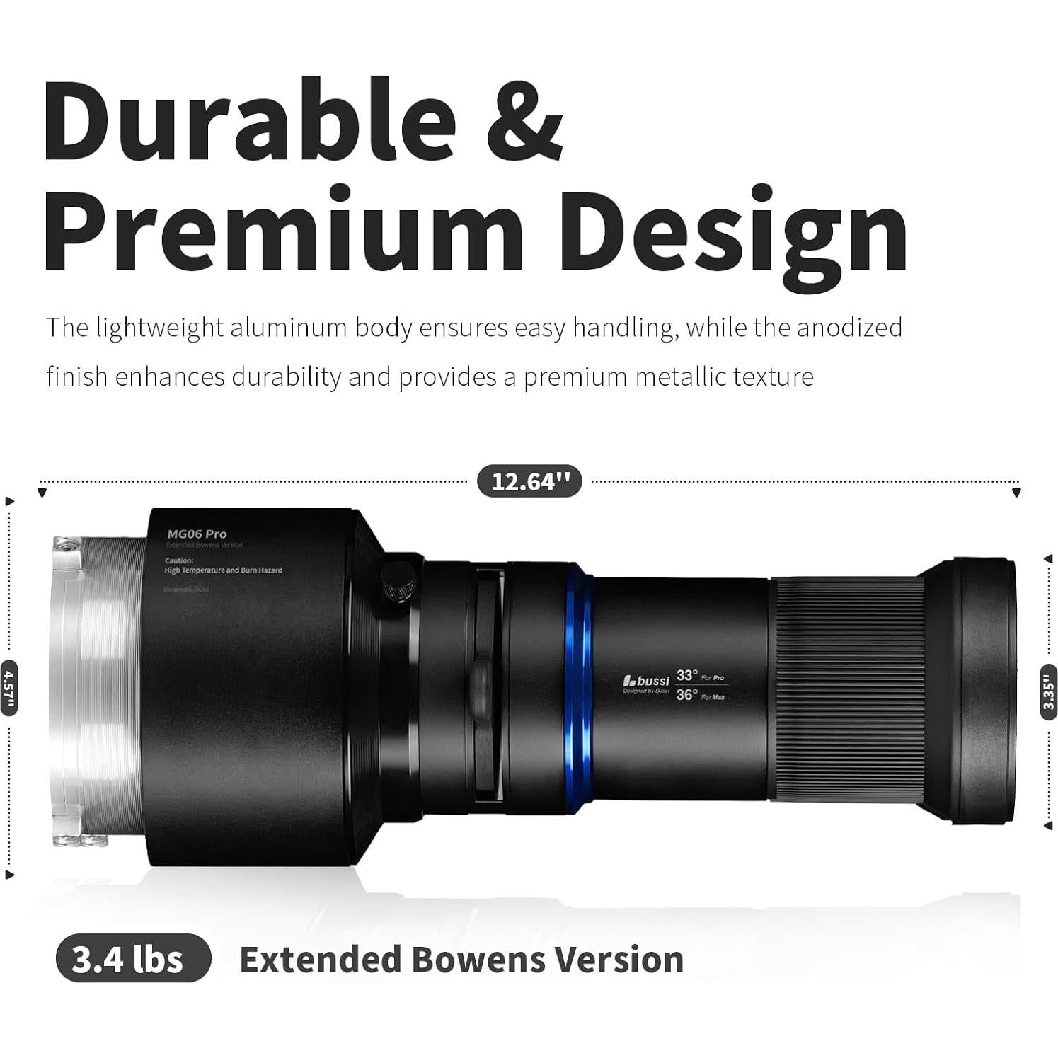 Snoot Óptico Bussi MG06 Pro con Montura Bowens Extendida