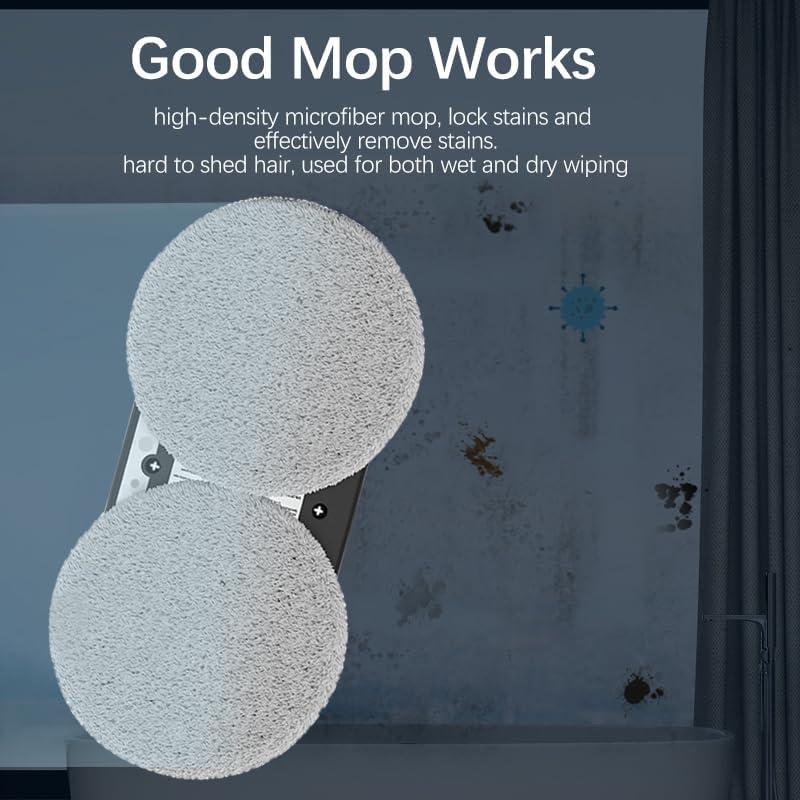 Replacement Pads for Window Cleaning Robot,Cleaning Pad for Window Cleaner Robot Washable Sweeping Fiber Material and Reusable Microfiber Cloth 12pcs (Round)