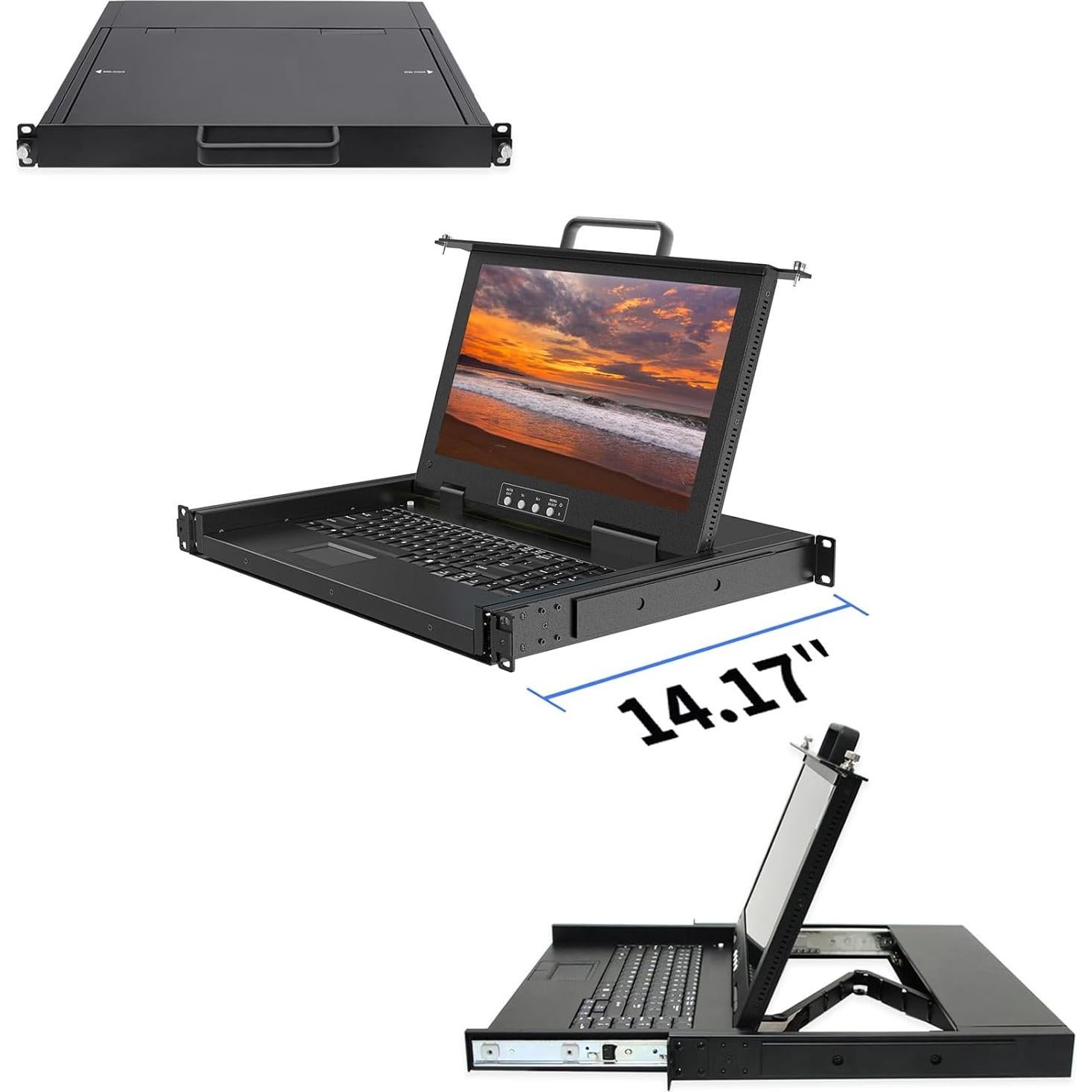 Consola KVM Montaje en Rack 1U Kinan 15.6" HDMI 1080P