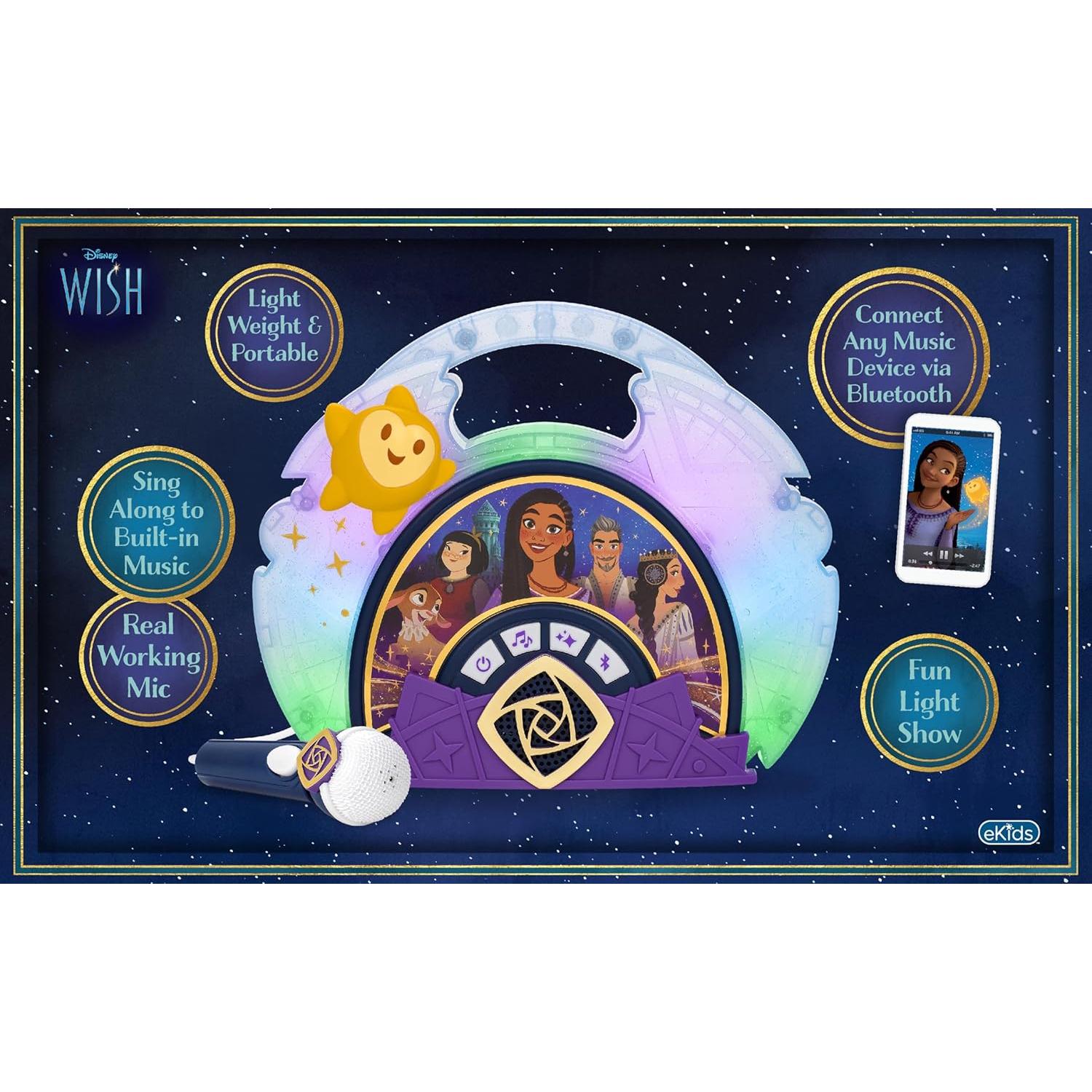 Micrófono de Karaoke eKids Disney Wish con Altavoz Bluetooth