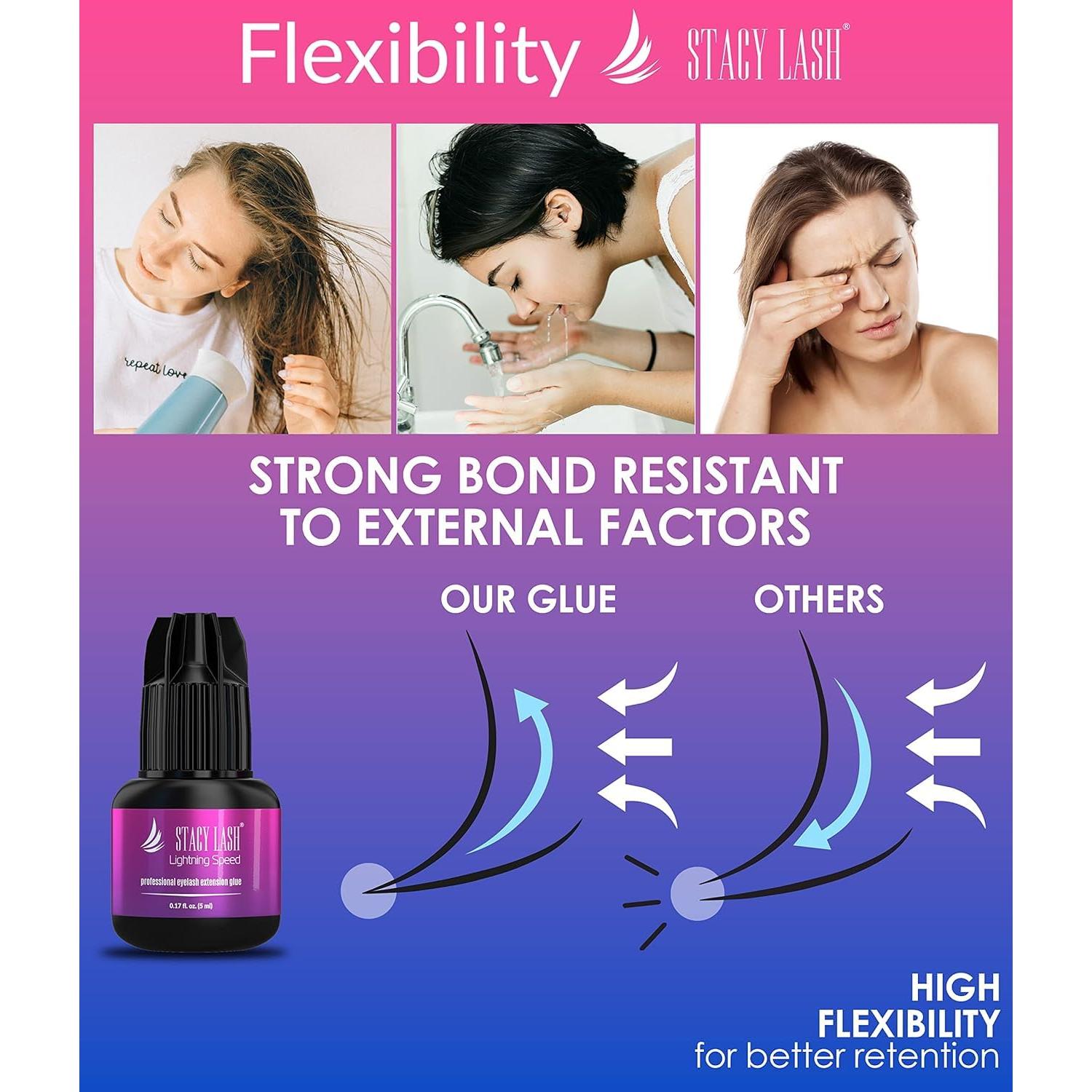 Pegamento para Extensiones de Pestañas Stacy Lash 5ml - Secado 0.3s