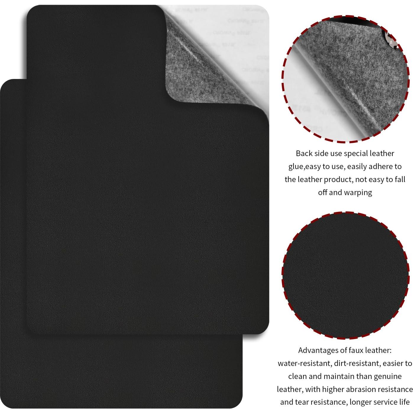 Parches de Reparación de Cuero Autoadhesivos EMORBALS 20x28cm Negro