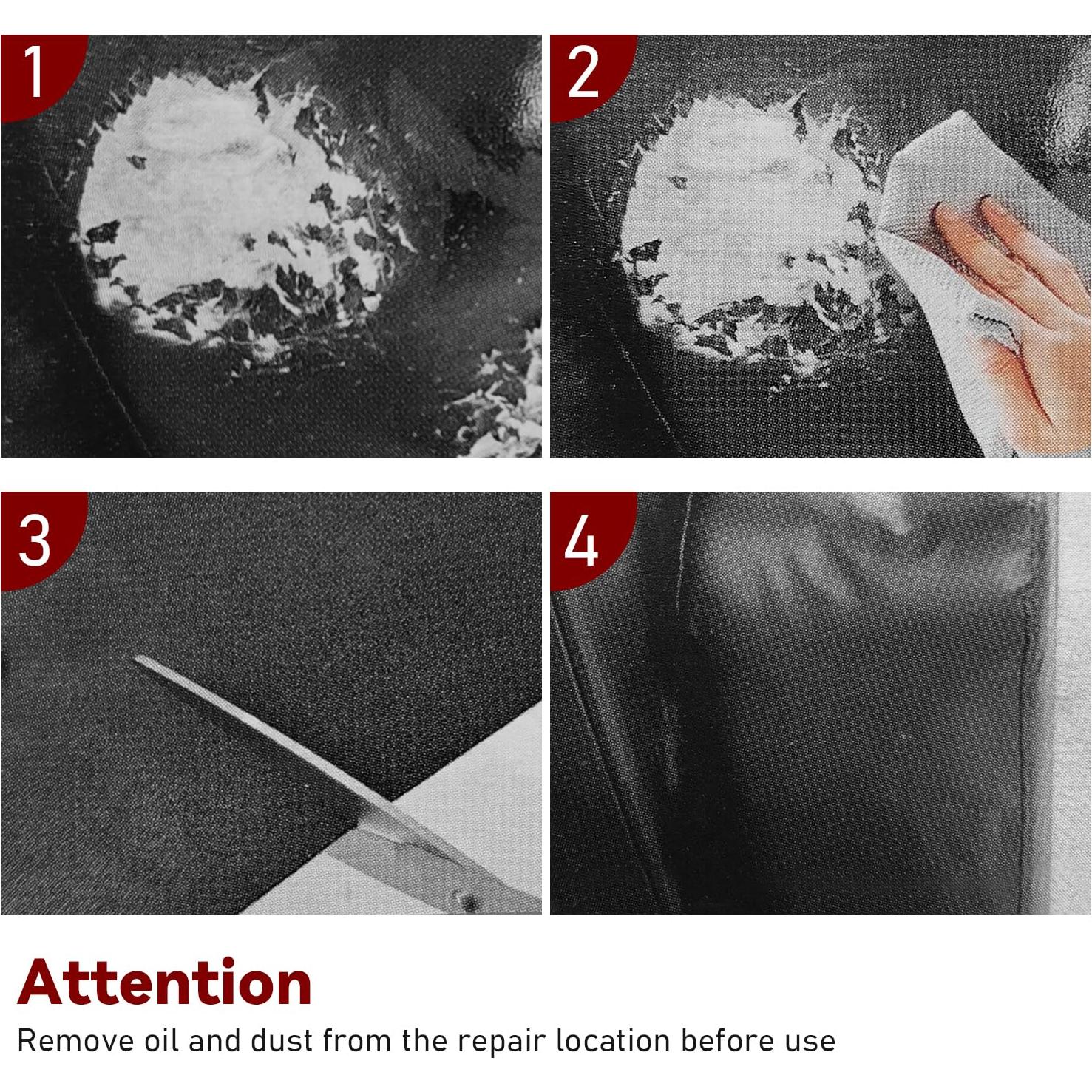 Parches de Reparación de Cuero Autoadhesivos EMORBALS 20x28cm Negro